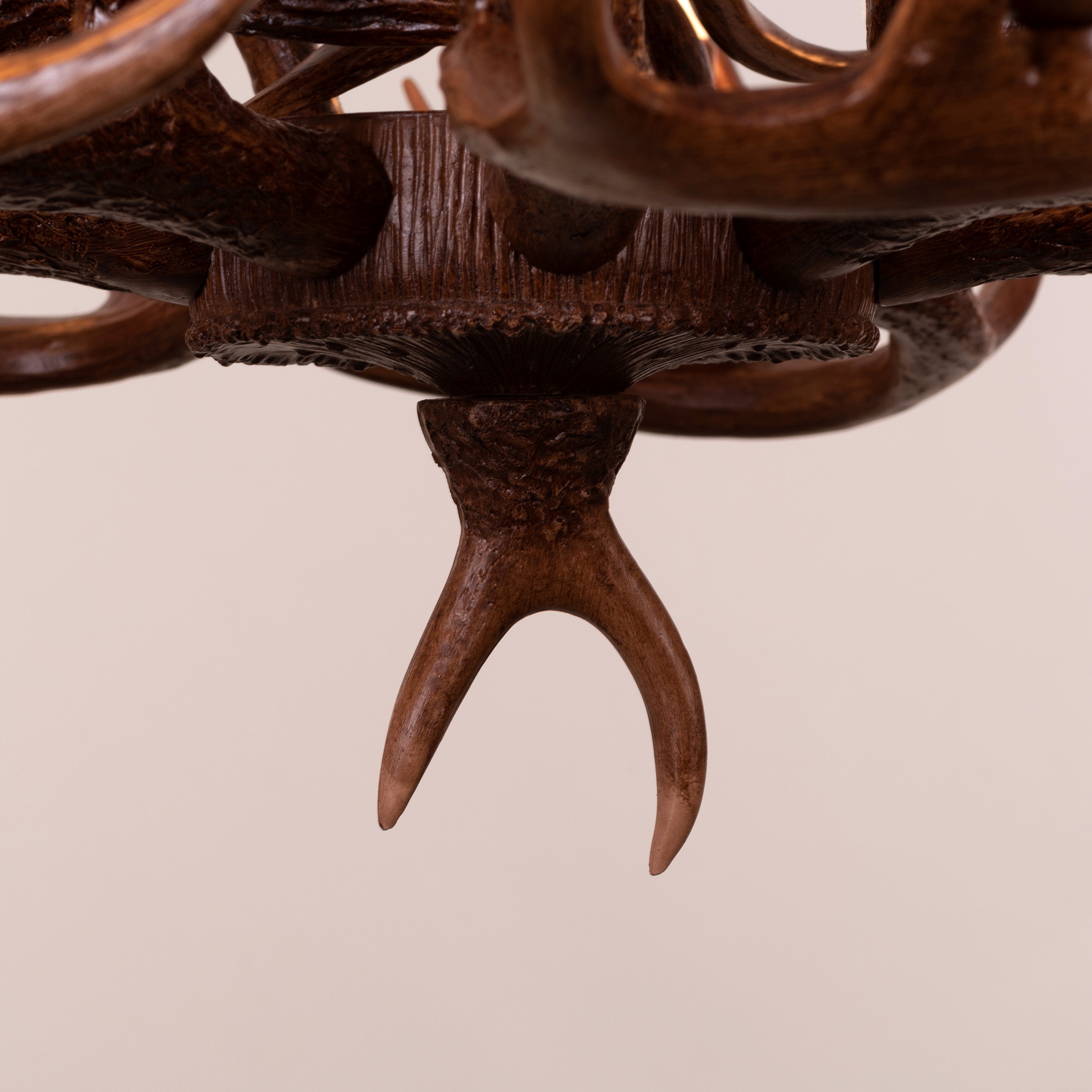 Ski Apres (Large, Brown) Antler Chandelier