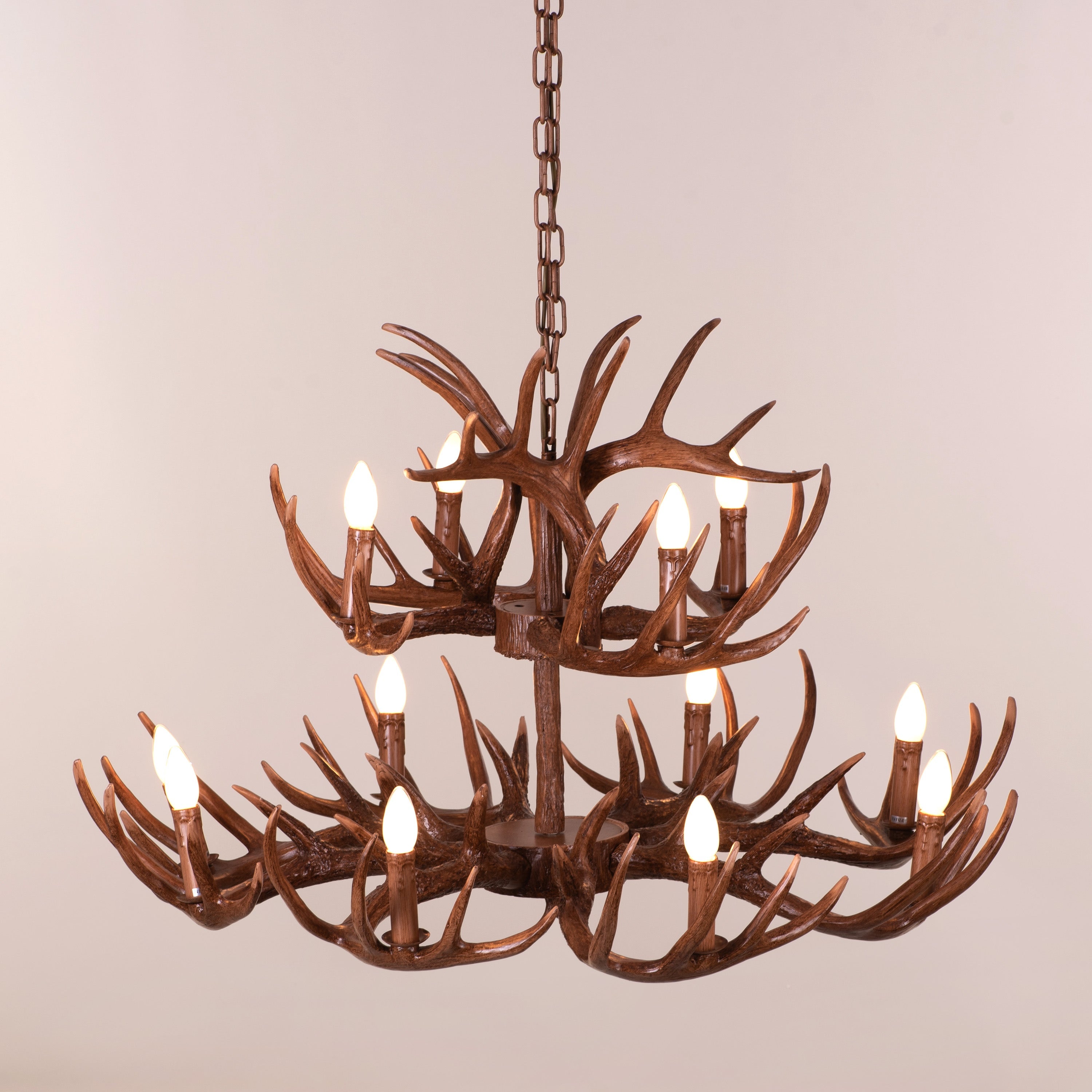 Ski Season (Large, Brown) Antler Chandelier