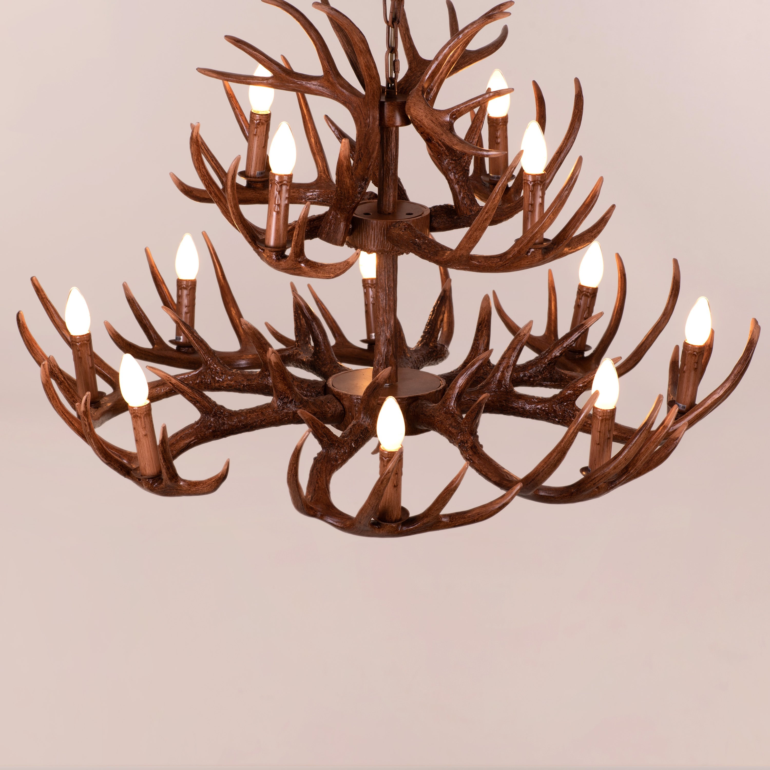 Ski Season (Large, Brown) Antler Chandelier