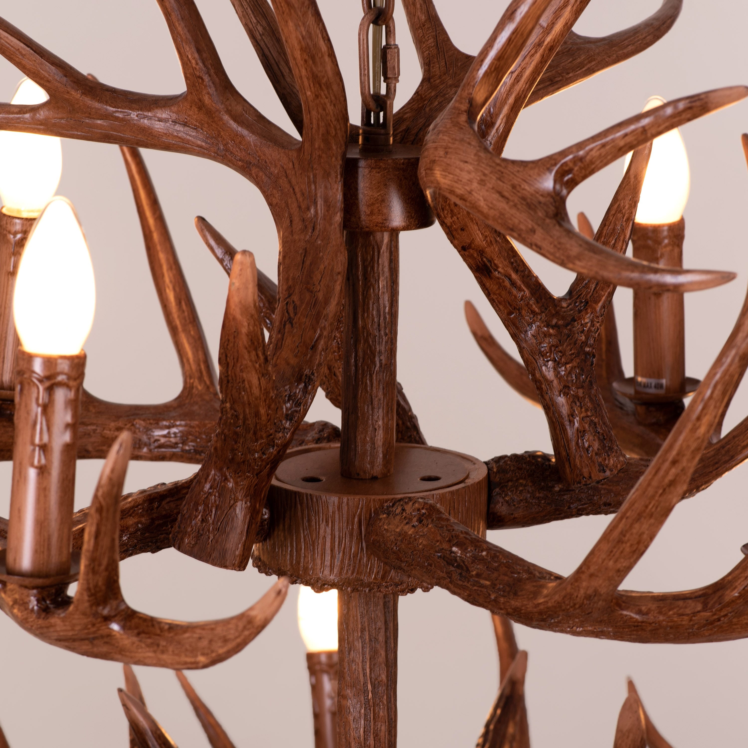 Ski Season (Large, Brown) Antler Chandelier