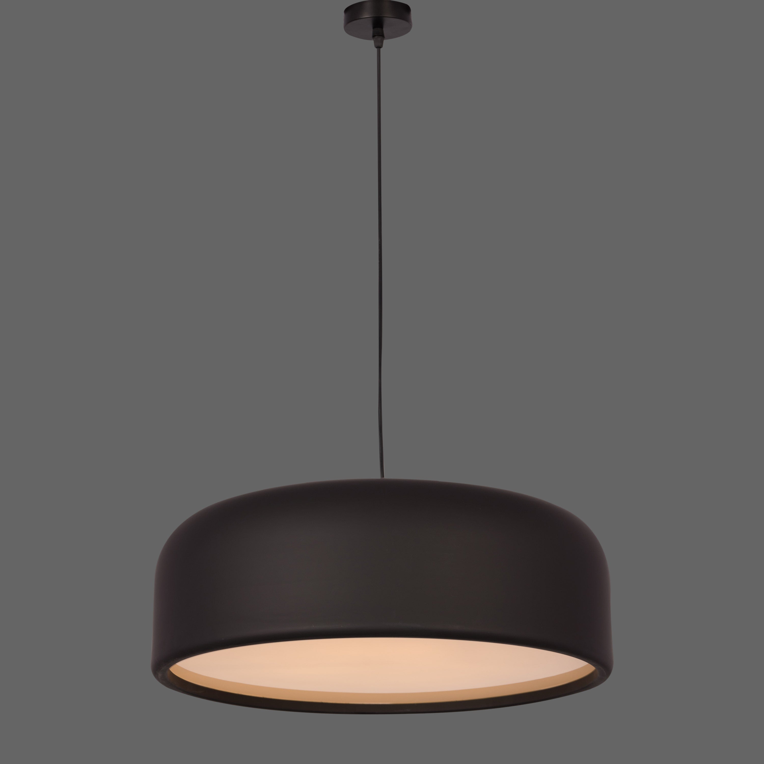 Artistic (19", Black, Smart LED) Pendant Light (3 Smart LED Bulbs Included)