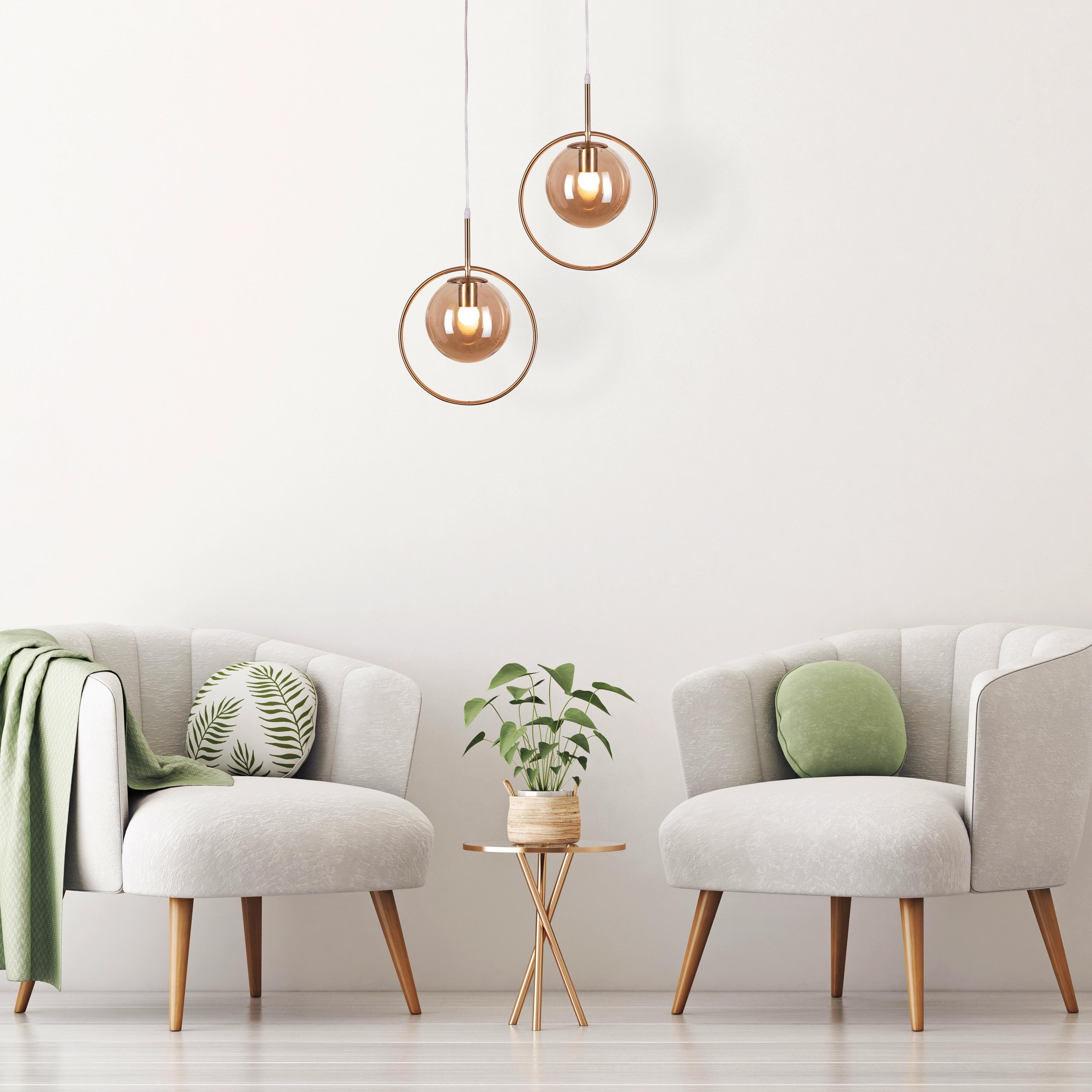 August Night (Amber) Clear Glass Pendant Light