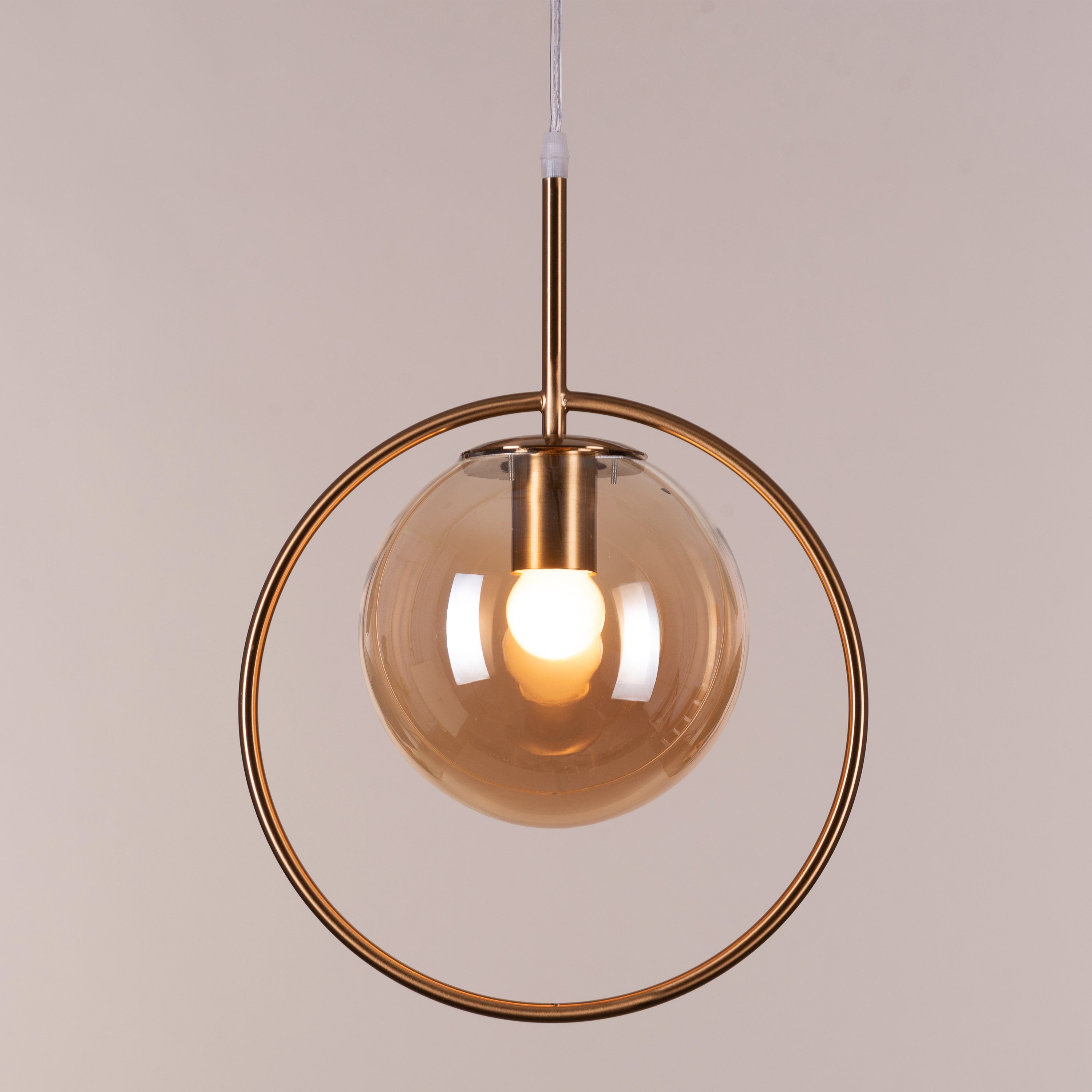 August Night (Amber) Clear Glass Pendant Light
