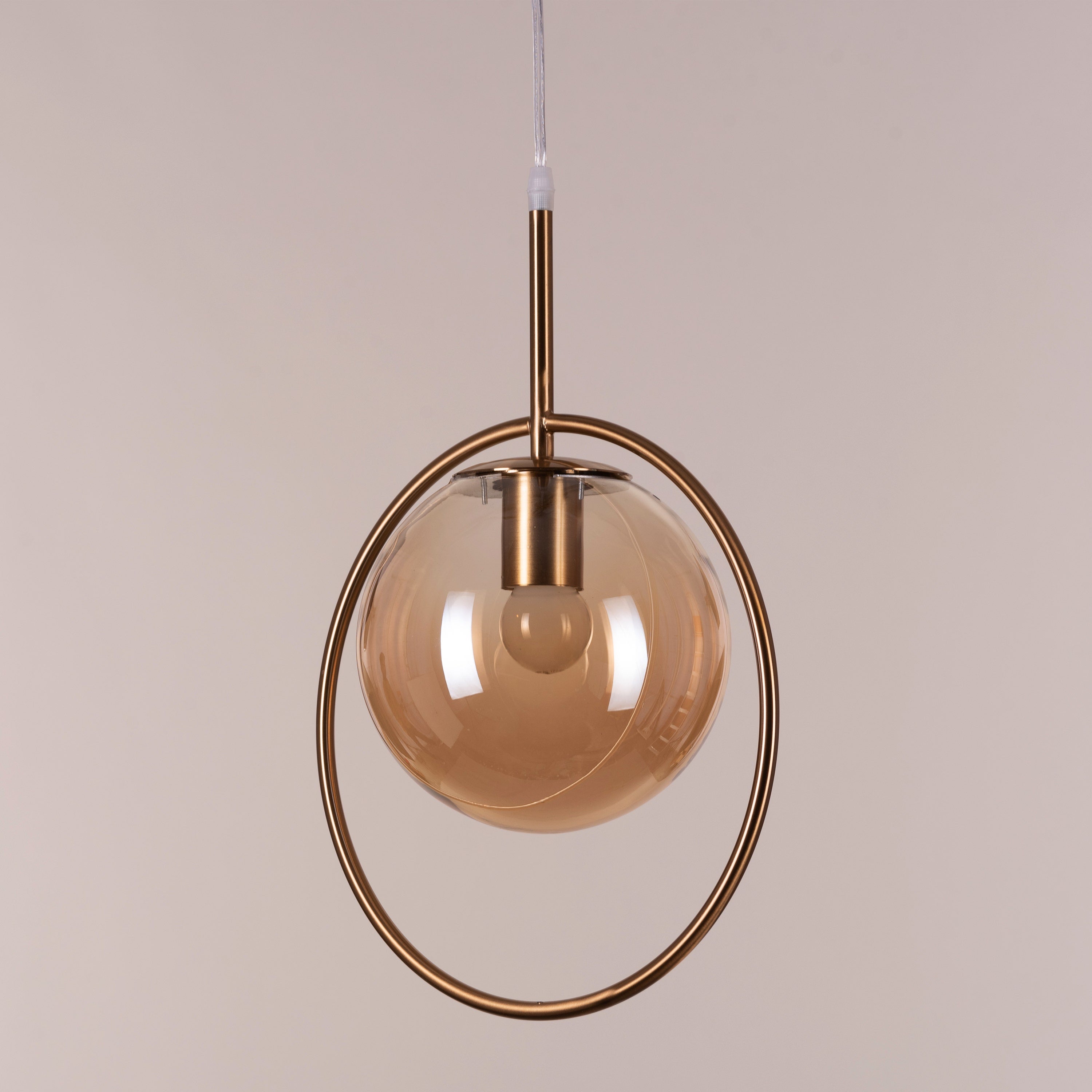 August Night (Amber) Clear Glass Pendant Light