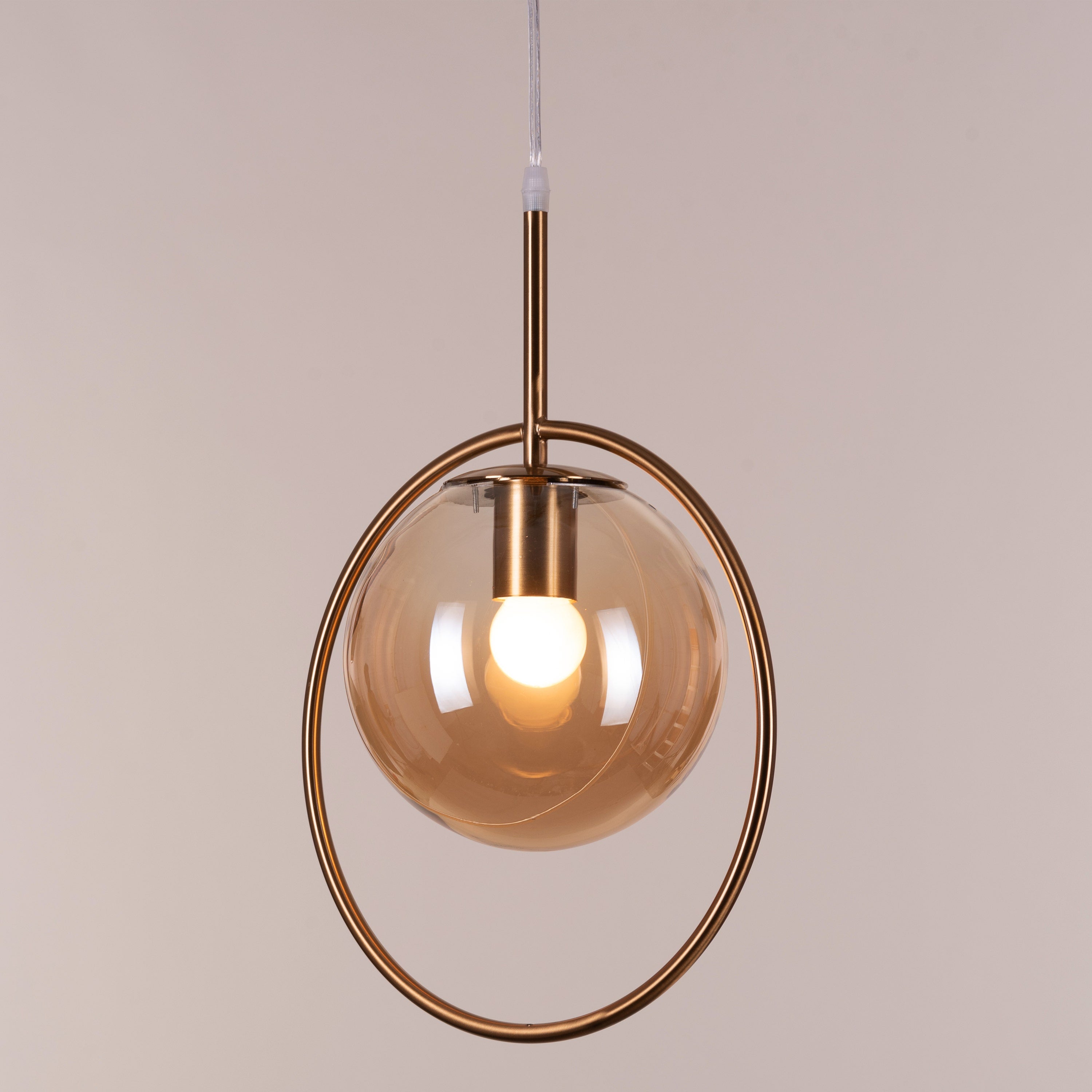August Night (Amber) Clear Glass Pendant Light