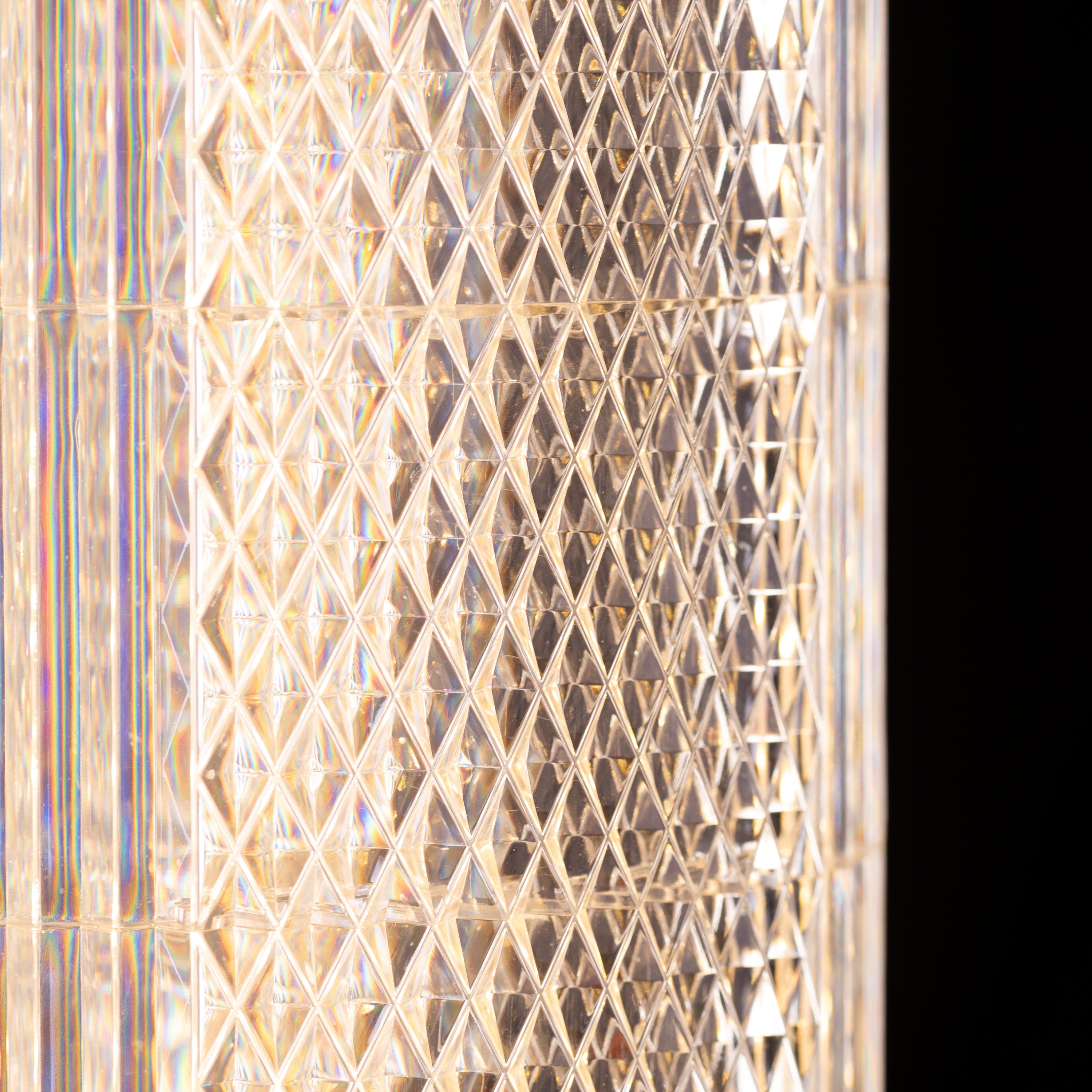 Yellow Diamond (Medium, Dimmable LED with Remote Control) Acrylic Textured Pendant Light