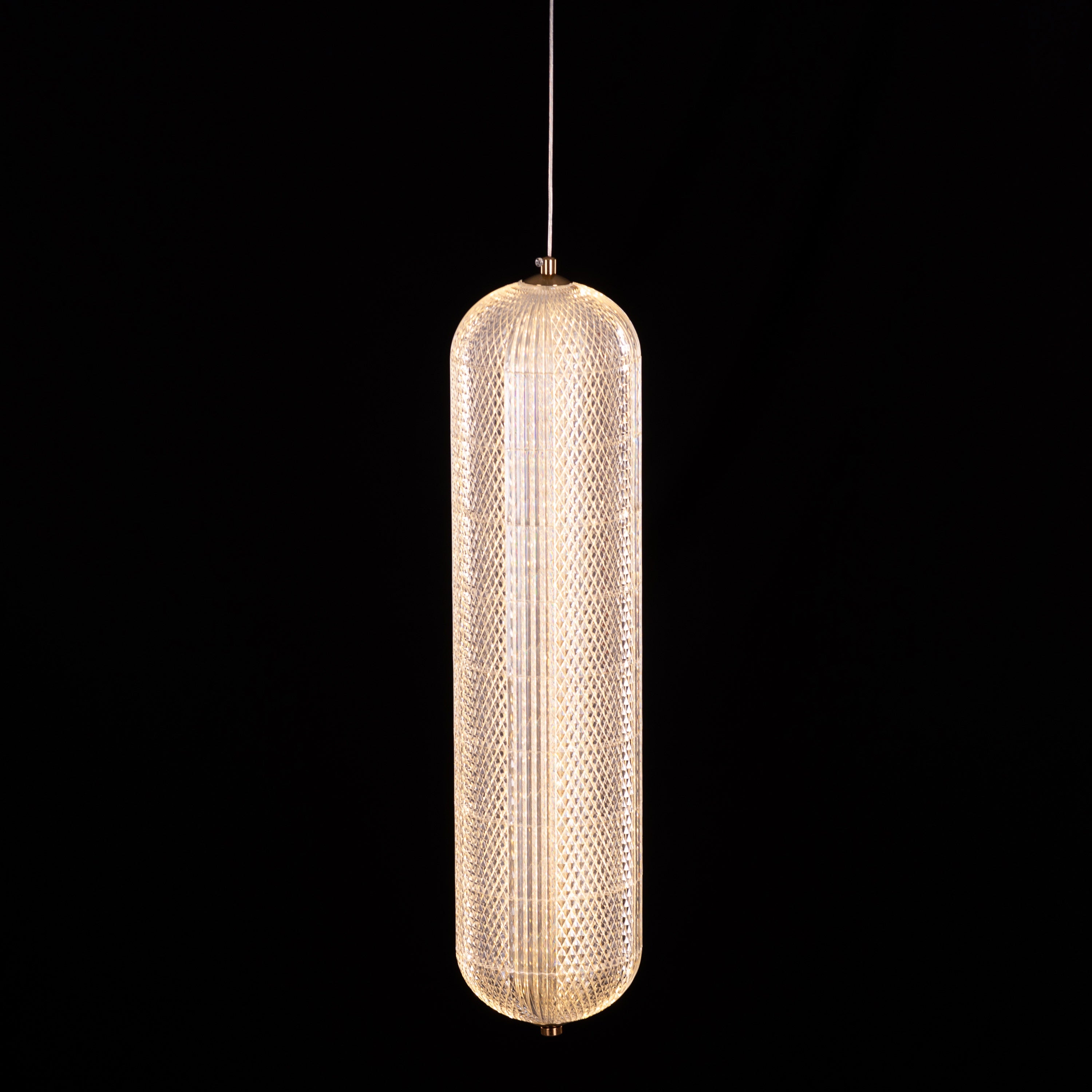 Yellow Diamond (Medium, Dimmable LED with Remote Control) Acrylic Textured Pendant Light