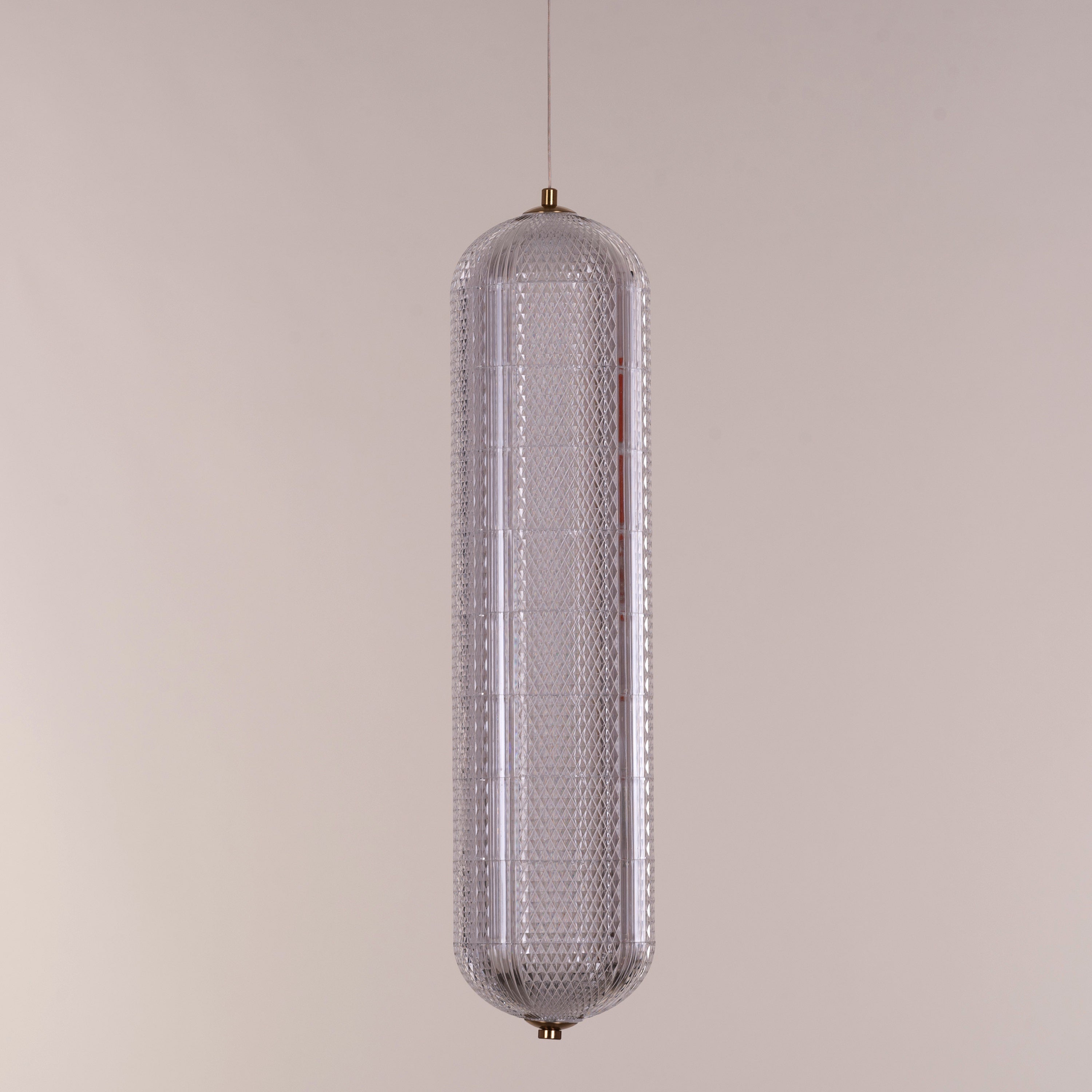 Yellow Diamond (Medium, Dimmable LED with Remote Control) Acrylic Textured Pendant Light
