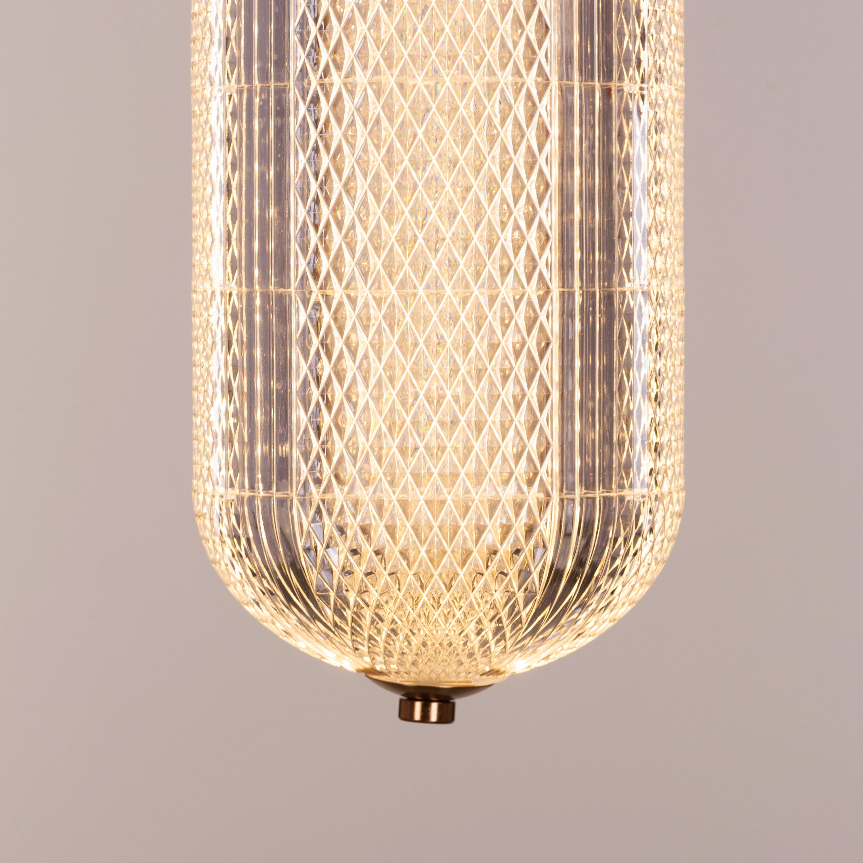 Yellow Diamond (Medium, Dimmable LED with Remote Control) Acrylic Textured Pendant Light