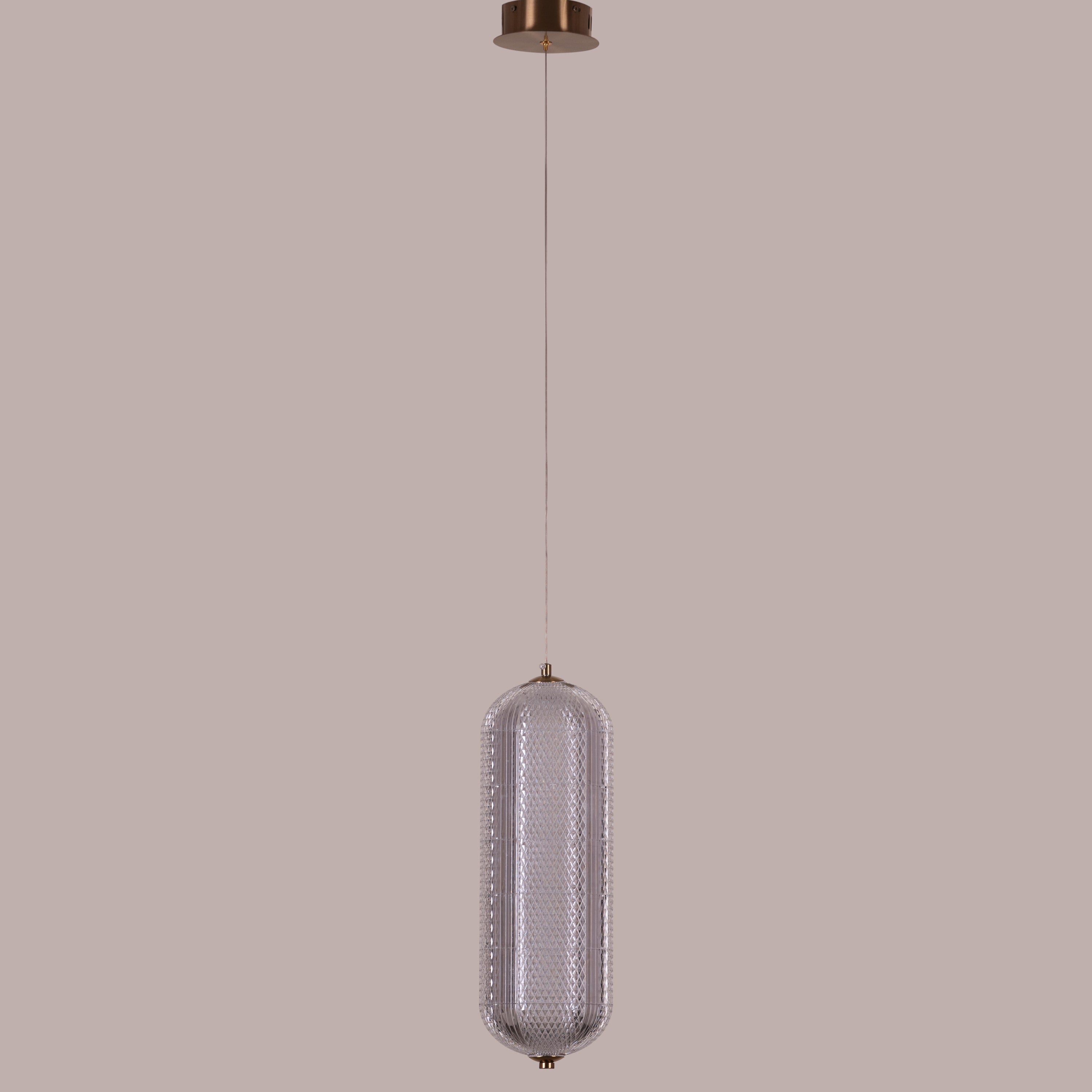 Yellow Diamond (Small, Dimmable LED with Remote Control) Acrylic Textured Pendant Light