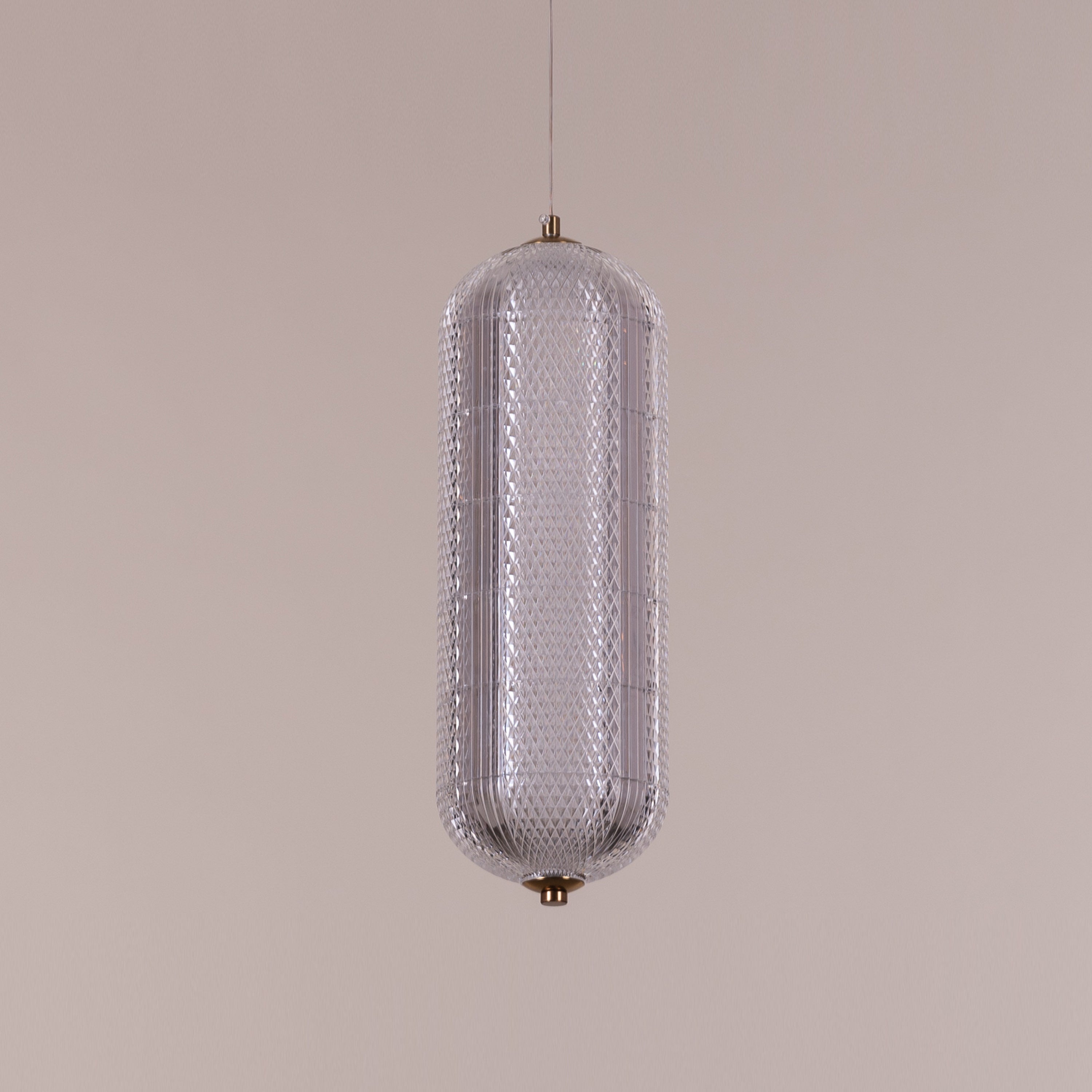 Yellow Diamond (Small, Dimmable LED with Remote Control) Acrylic Textured Pendant Light