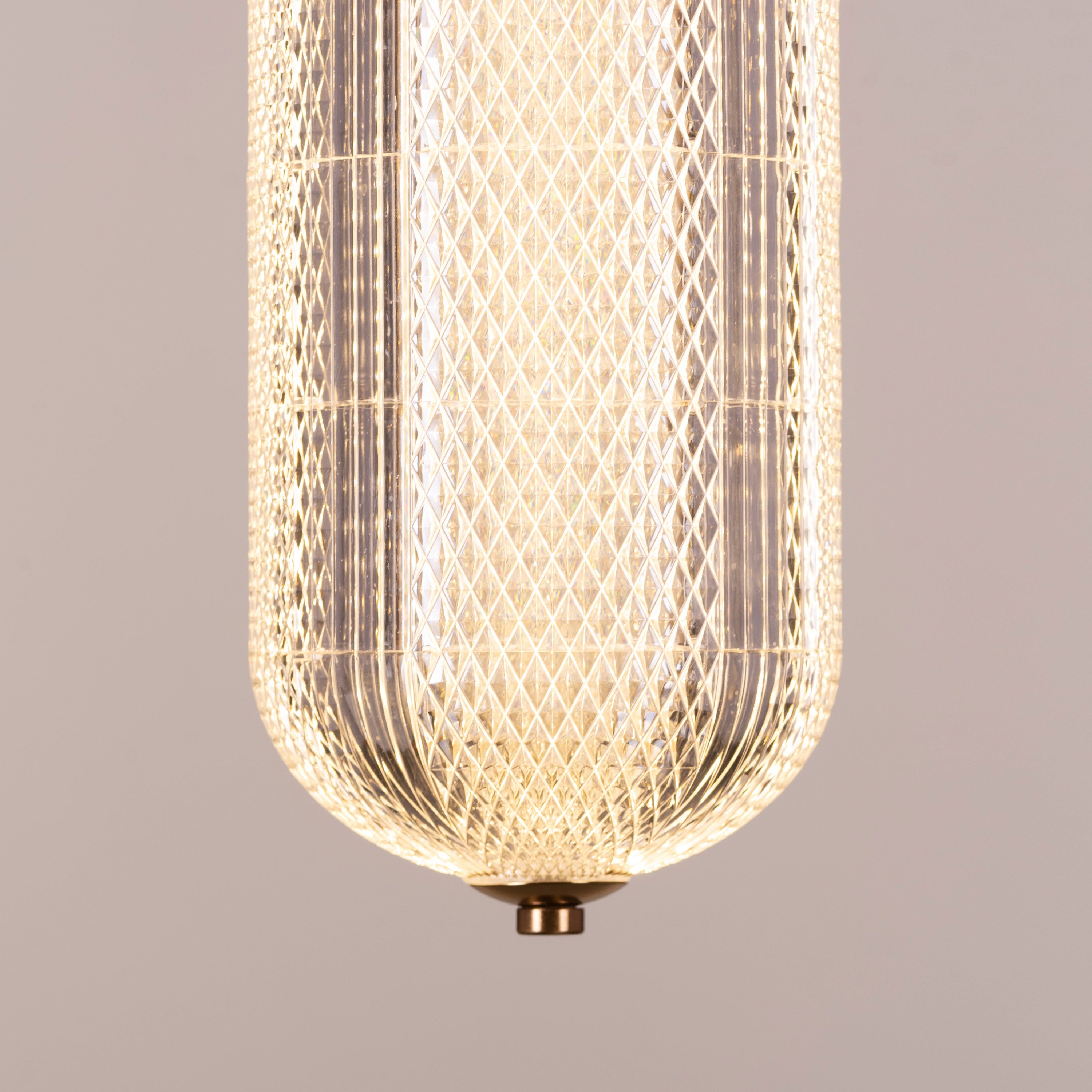Yellow Diamond (Small, Dimmable LED with Remote Control) Acrylic Textured Pendant Light