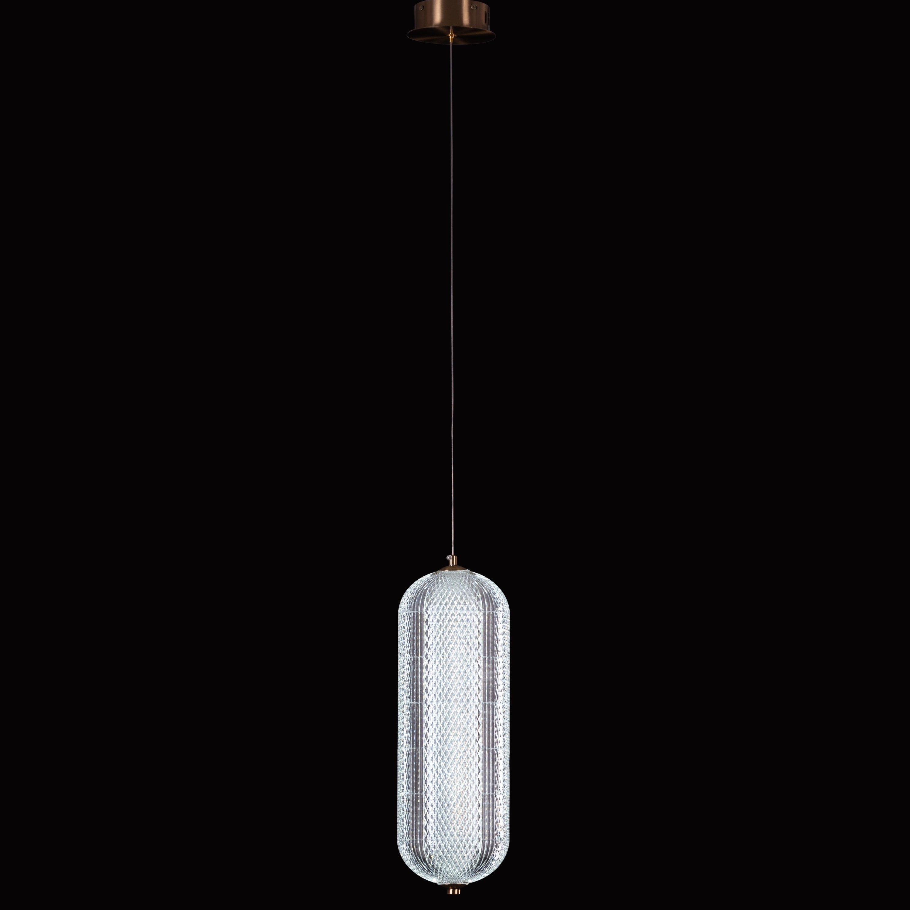 Yellow Diamond (Small, Dimmable LED with Remote Control) Acrylic Textured Pendant Light