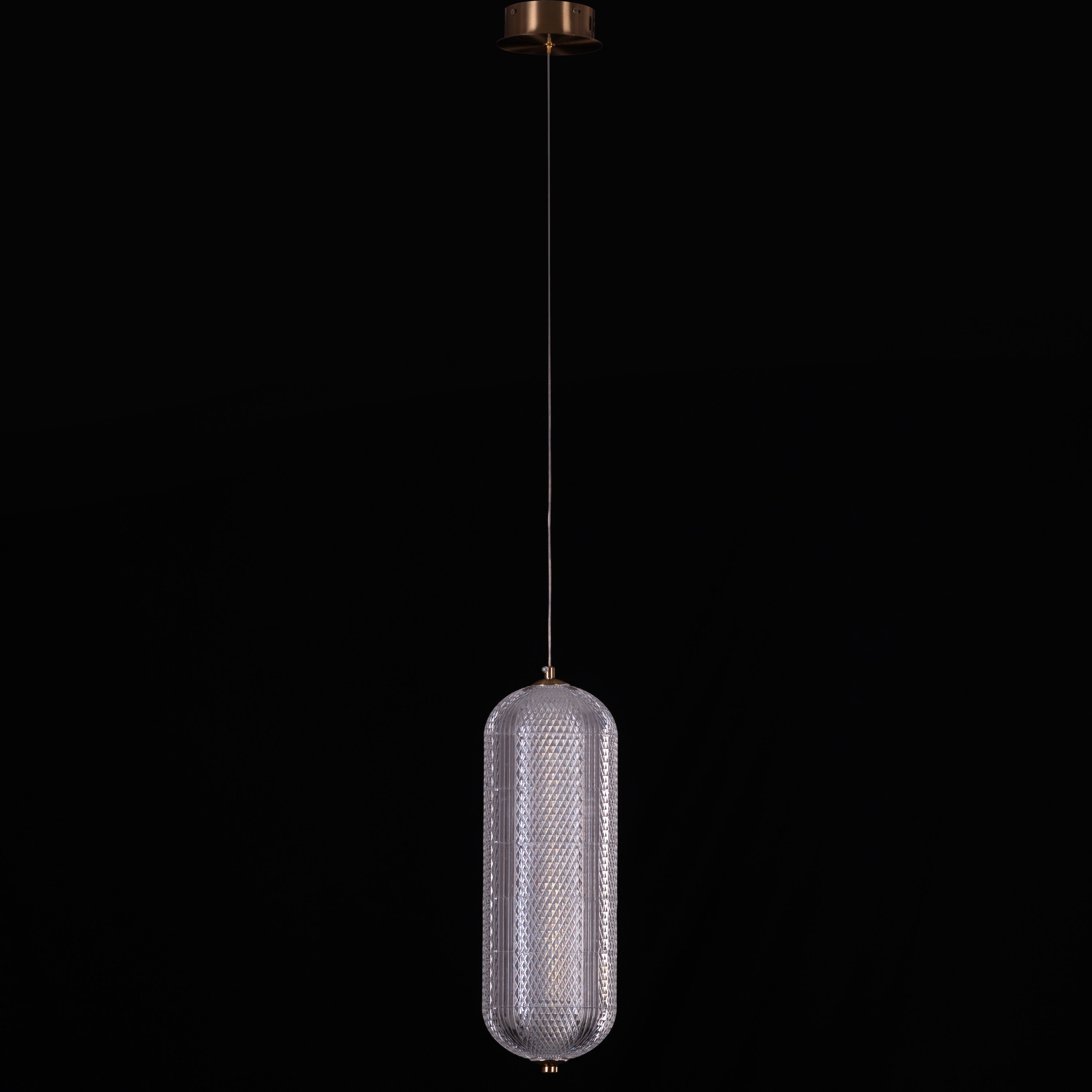 Yellow Diamond (Small, Dimmable LED with Remote Control) Acrylic Textured Pendant Light