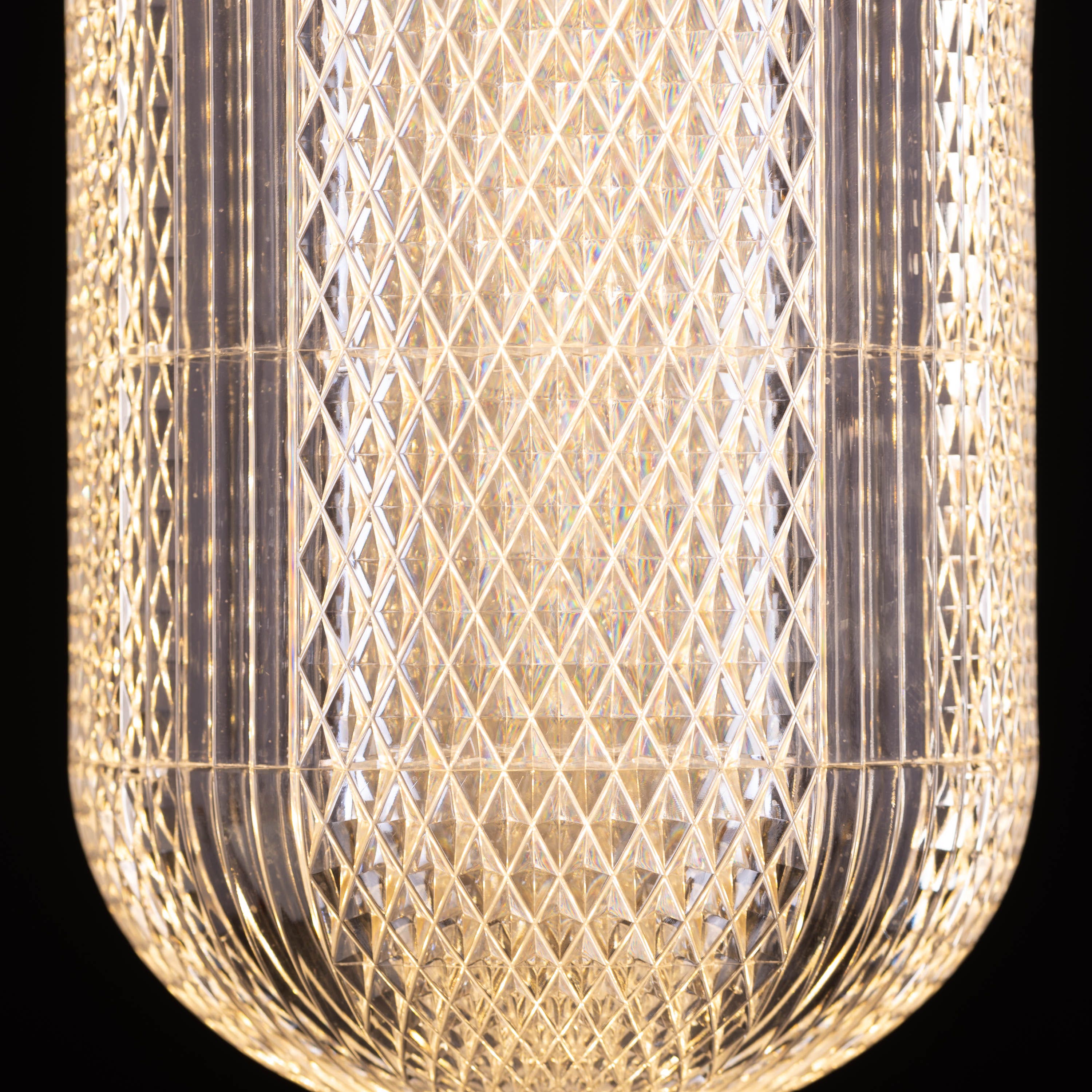 Yellow Diamond (Small, Dimmable LED with Remote Control) Acrylic Textured Pendant Light