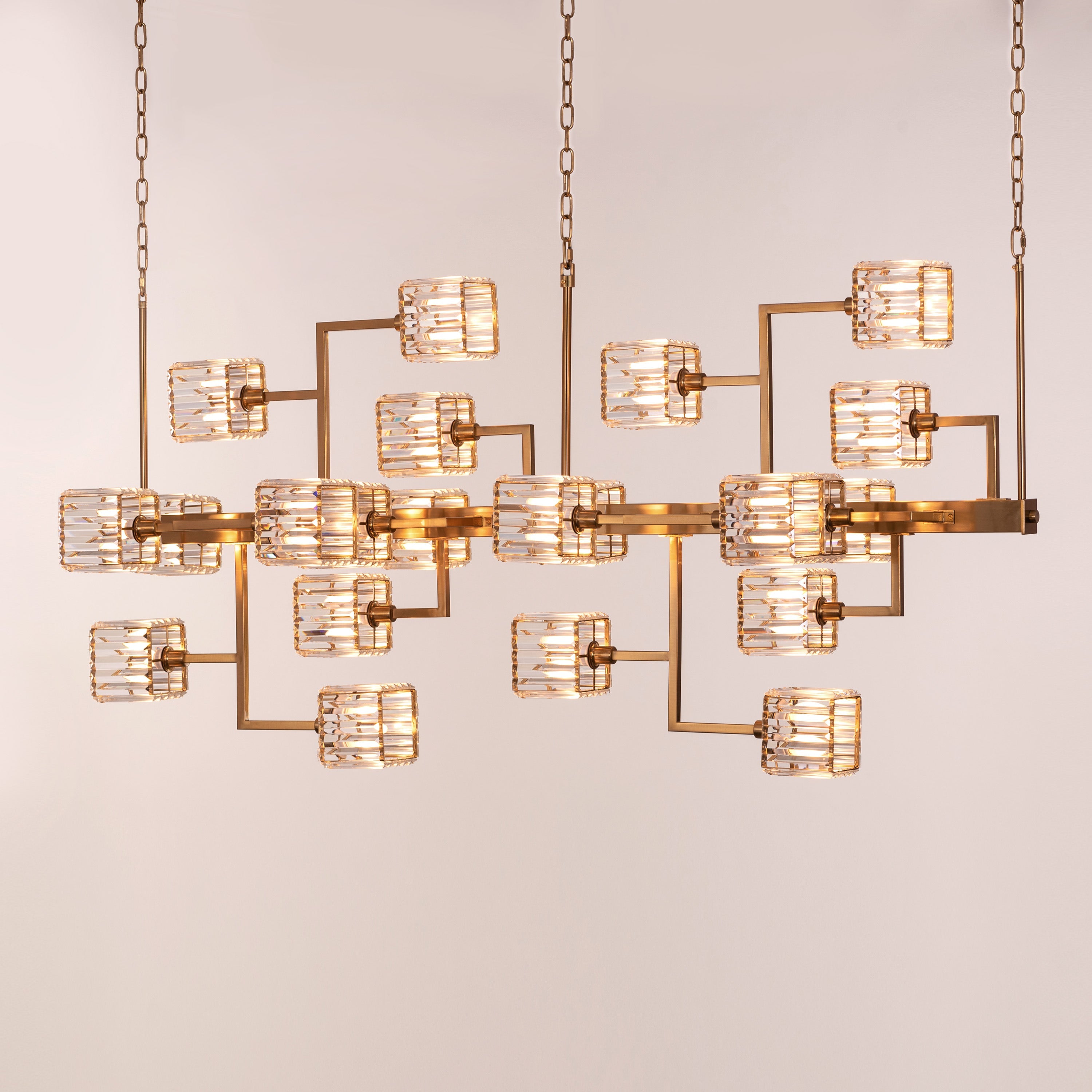 Watch The Throne (Large, Horizontal, Gold) Crystal Chandelier