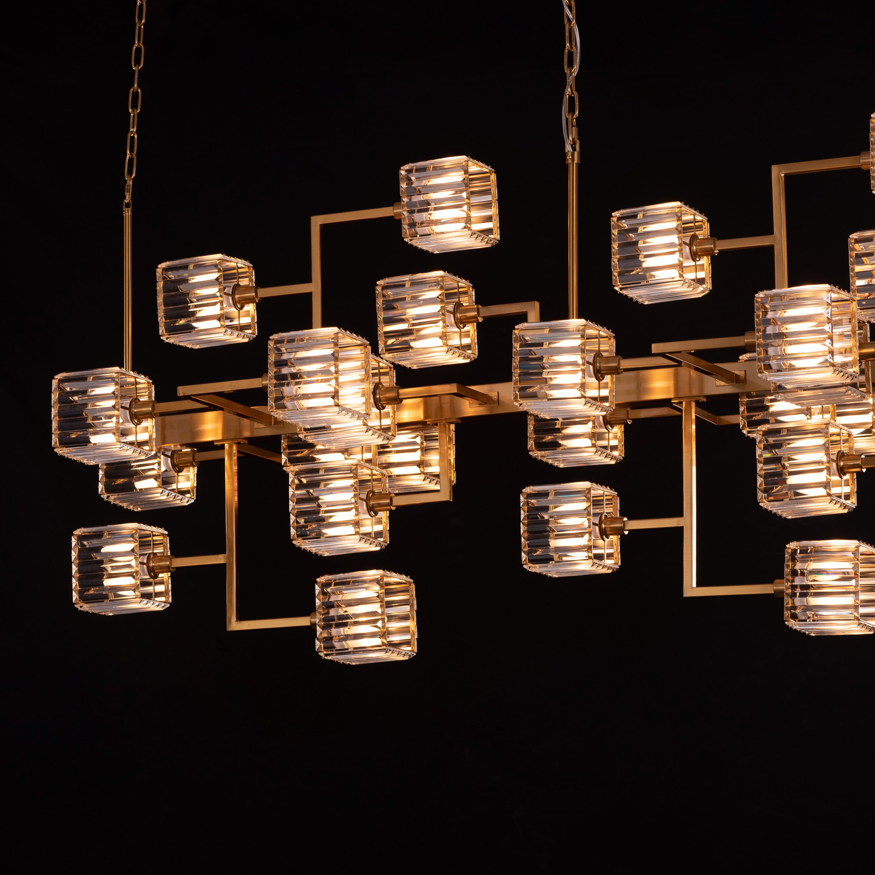 Watch The Throne (Large, Horizontal, Gold) Crystal Chandelier