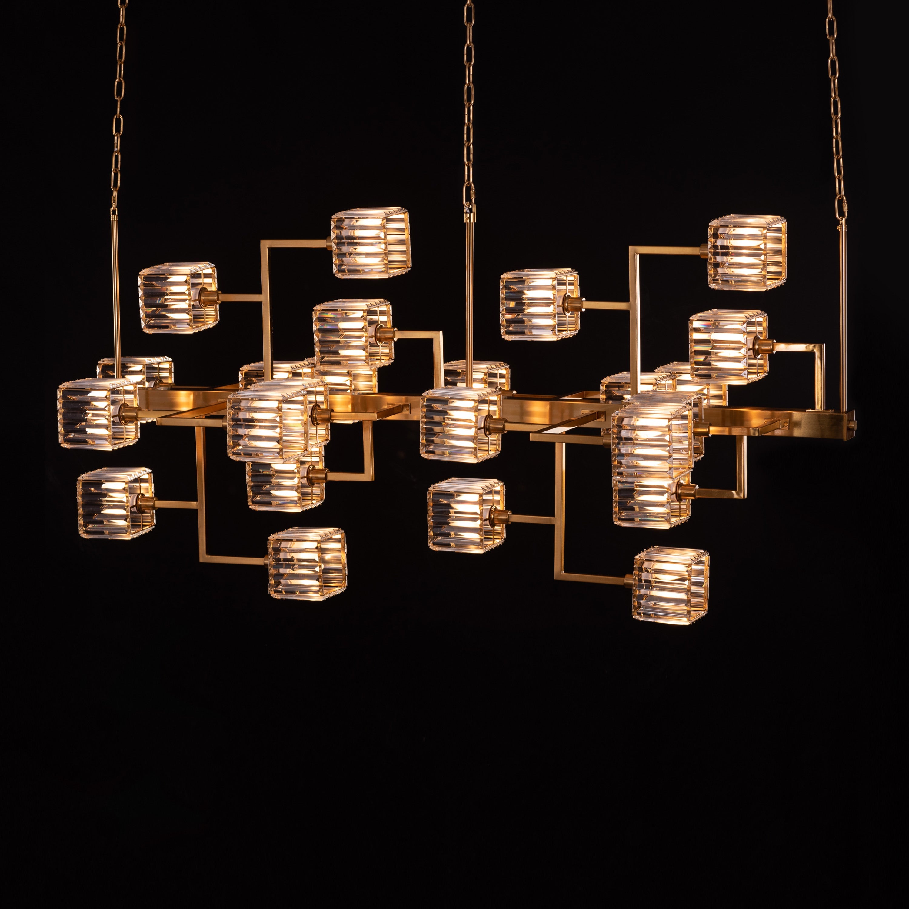 Watch The Throne (Large, Horizontal, Gold) Crystal Chandelier