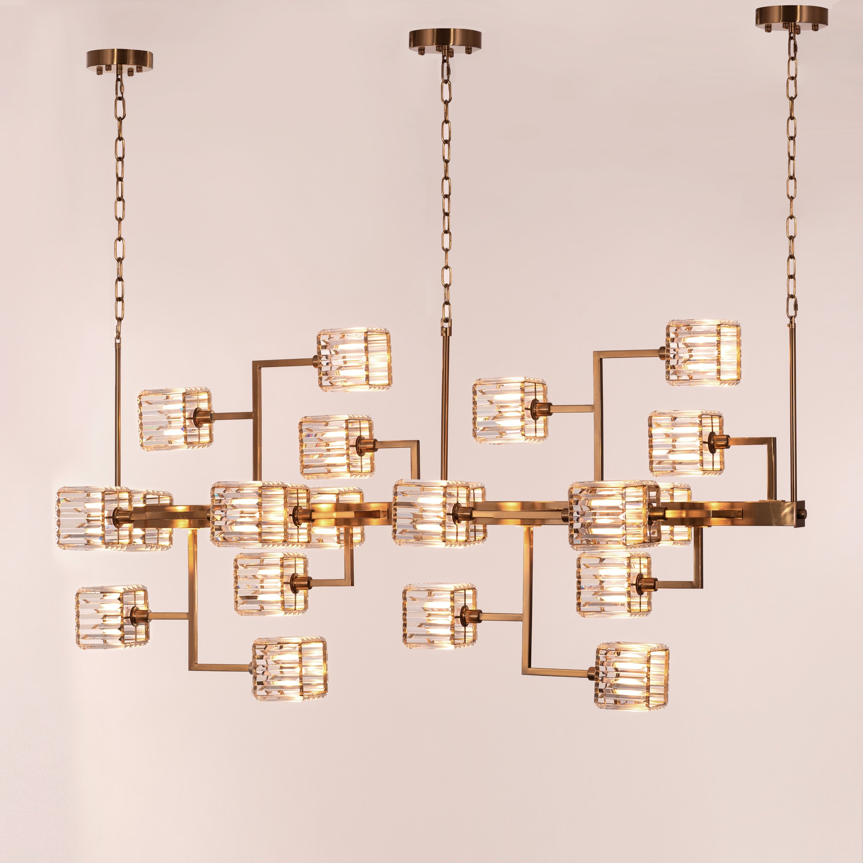 Watch The Throne (Large, Horizontal, Gold) Crystal Chandelier