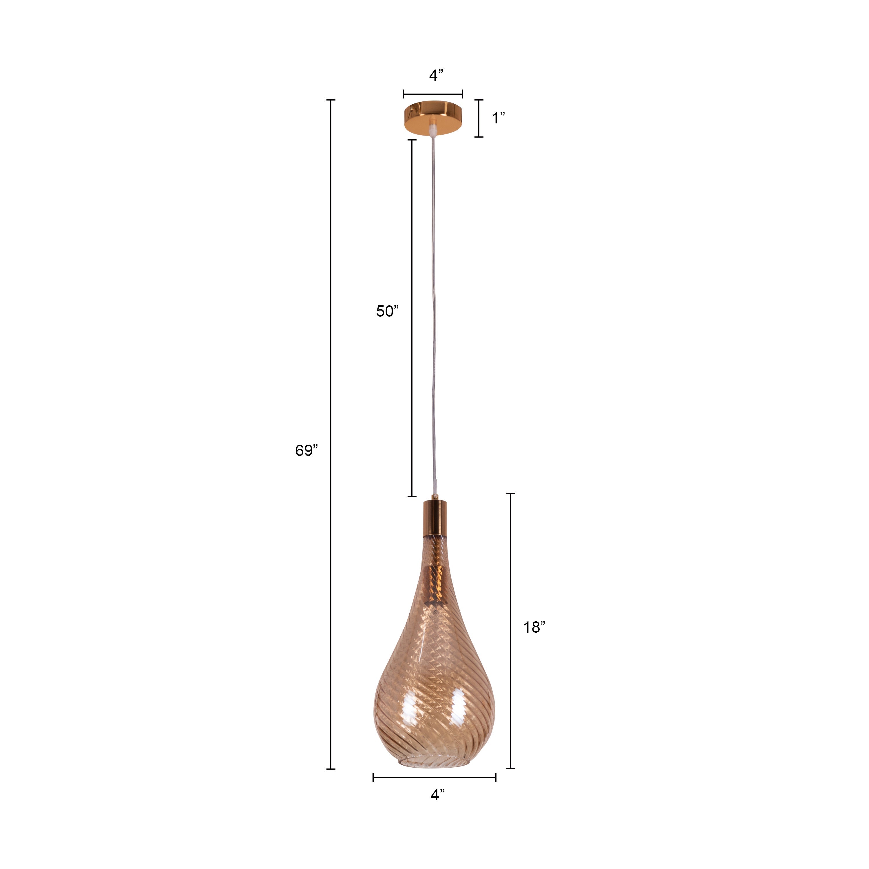 Keep My Love (Amber) Glass Pendant Light