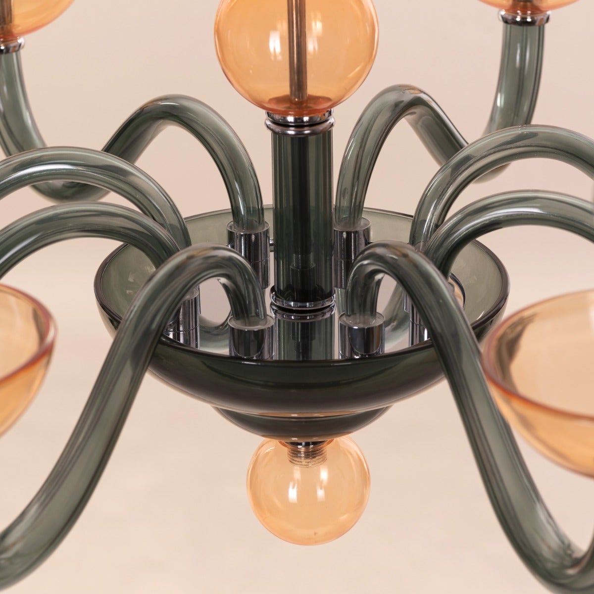 Steps Of Rome (Large, Green, Amber) Glass Chandelier