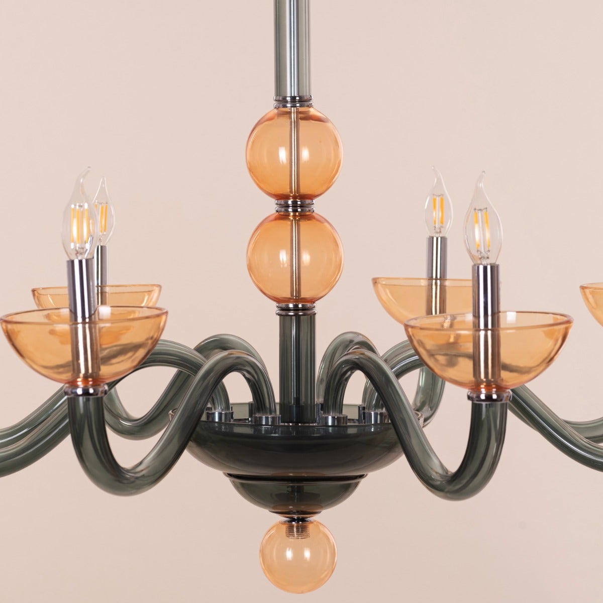 Steps Of Rome (Large, Green, Amber) Glass Chandelier