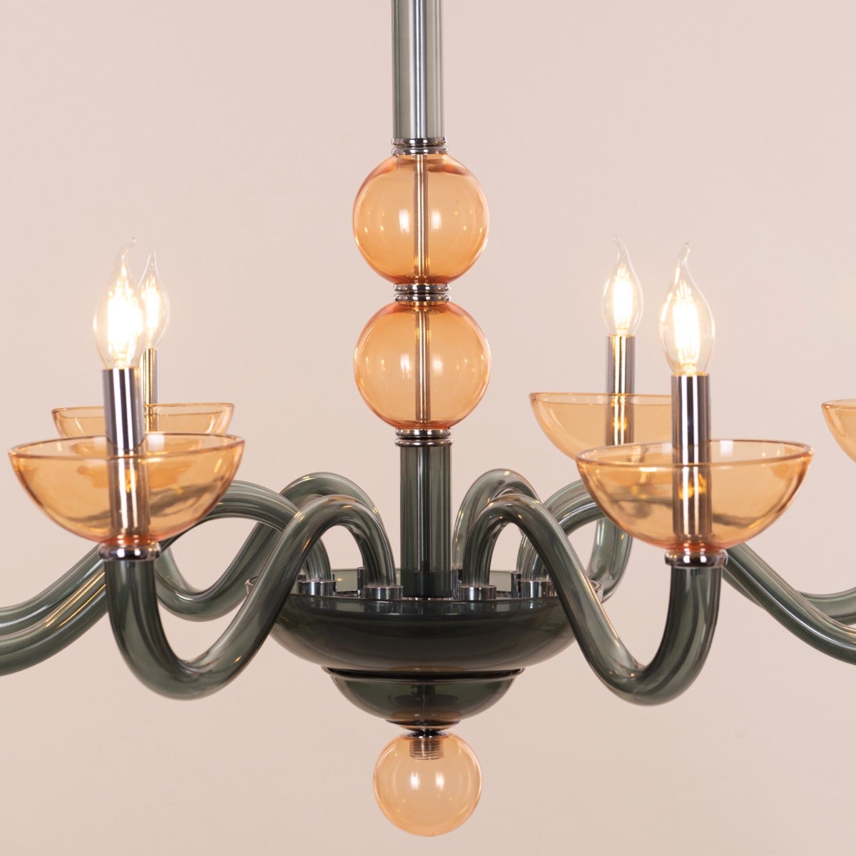 Steps Of Rome (Large, Green, Amber) Glass Chandelier