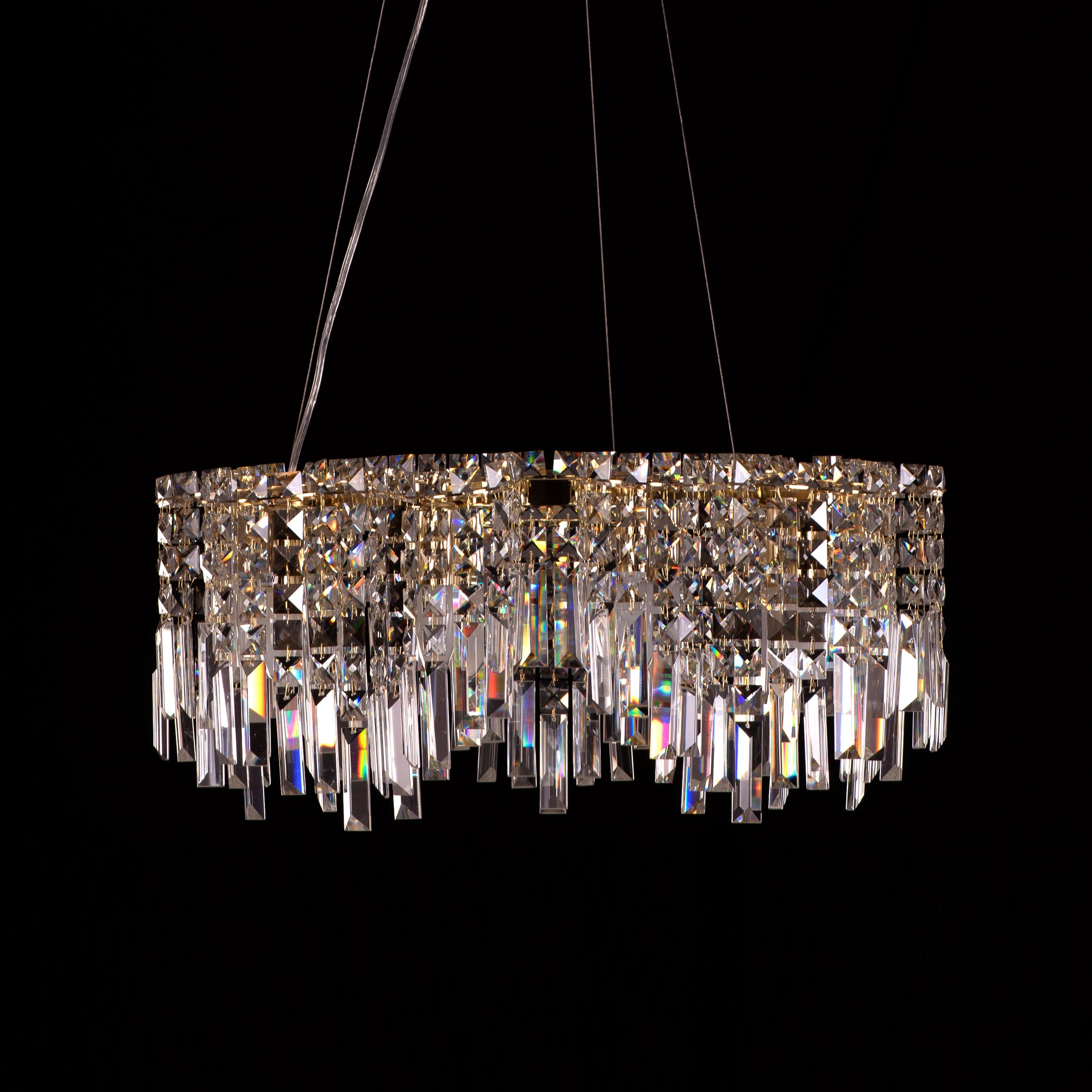 Through The Fire (Round, Gold) Crystal Chandelier