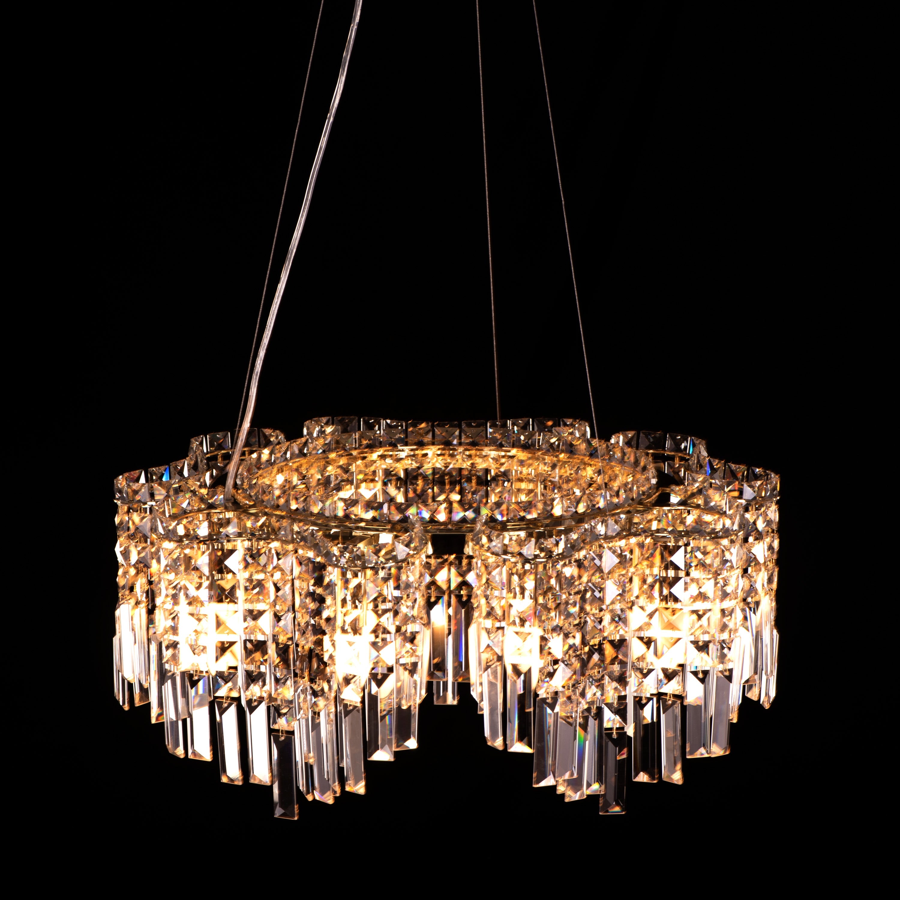 Through The Fire (Round, Gold) Crystal Chandelier