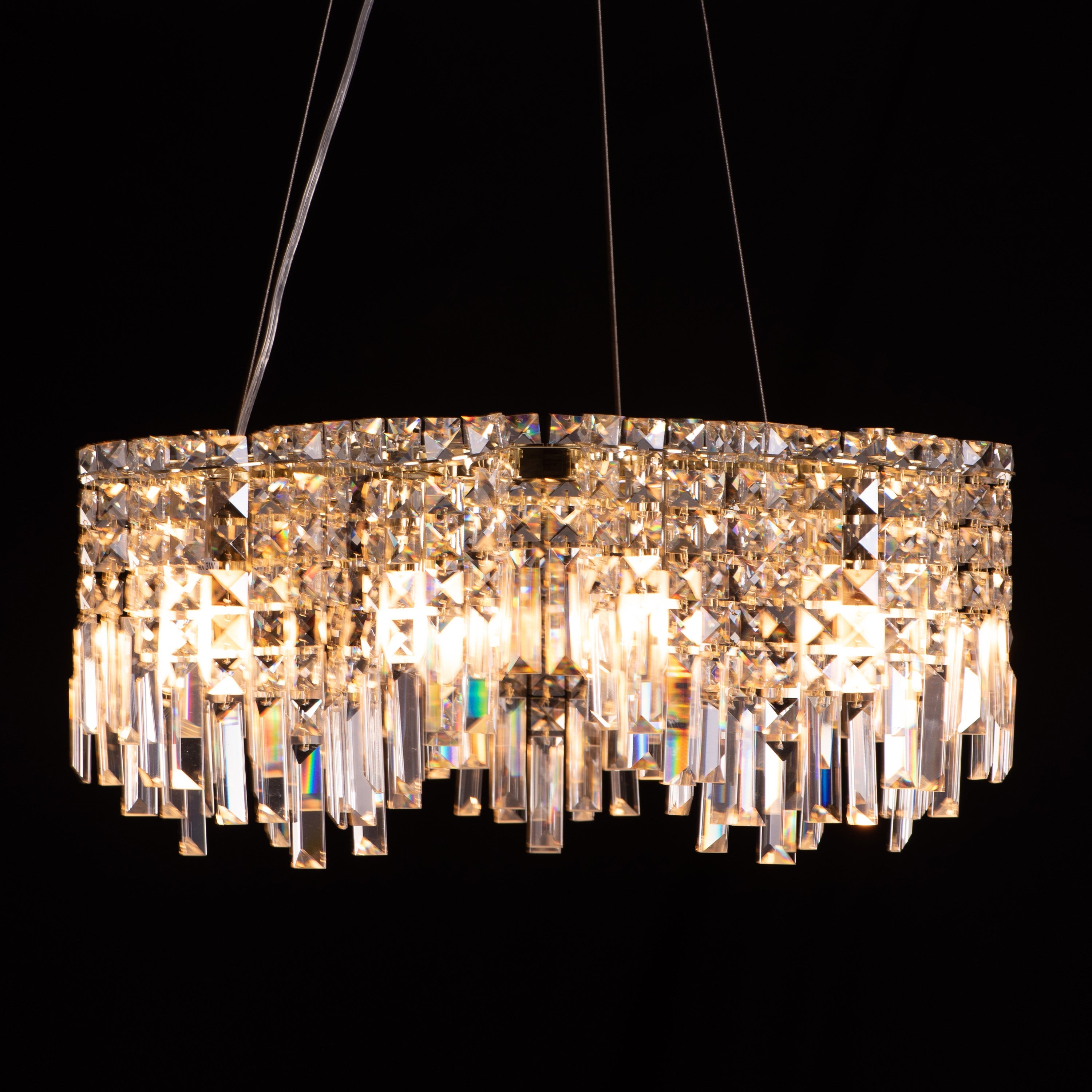 Through The Fire (Round, Gold) Crystal Chandelier