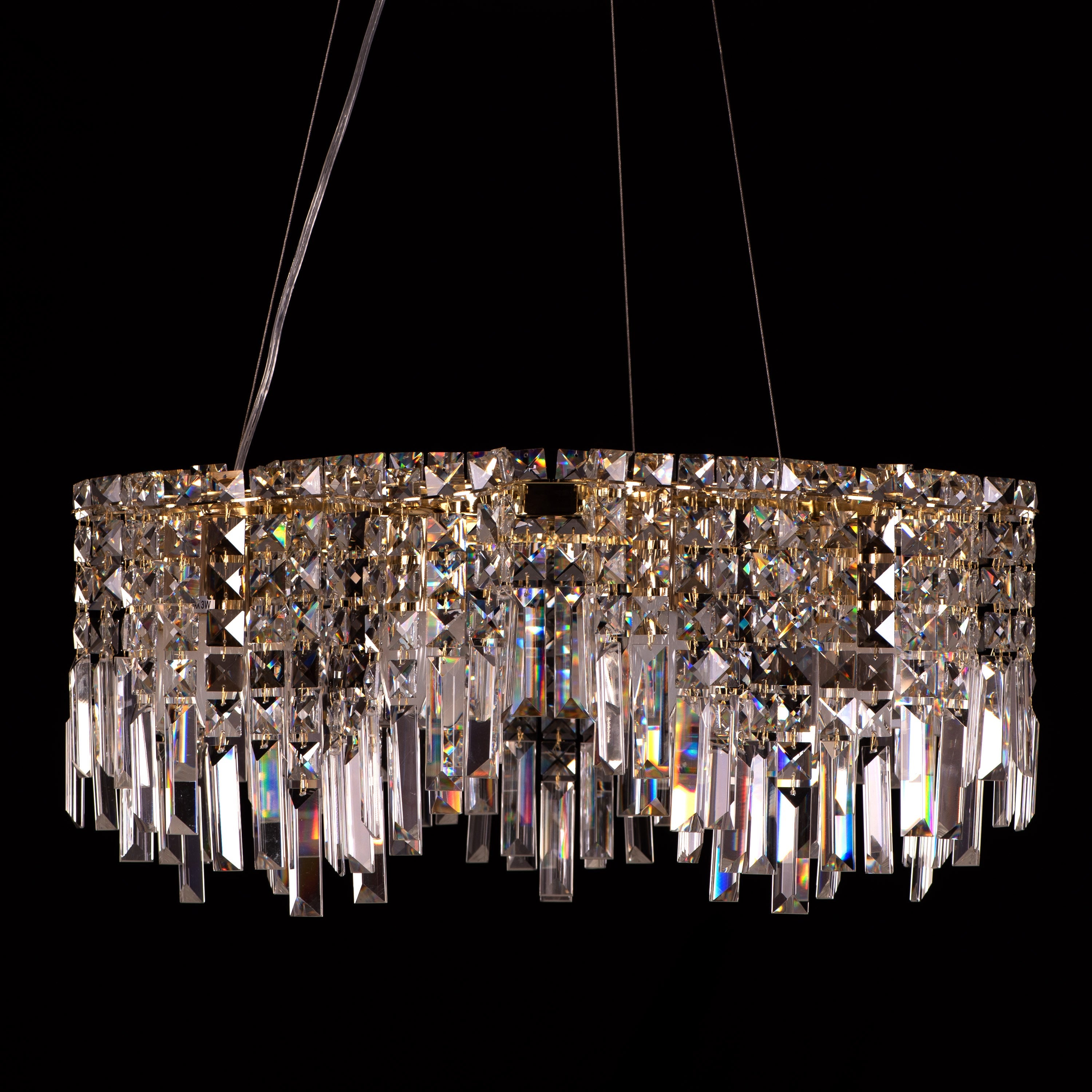 Through The Fire (Round, Gold) Crystal Chandelier