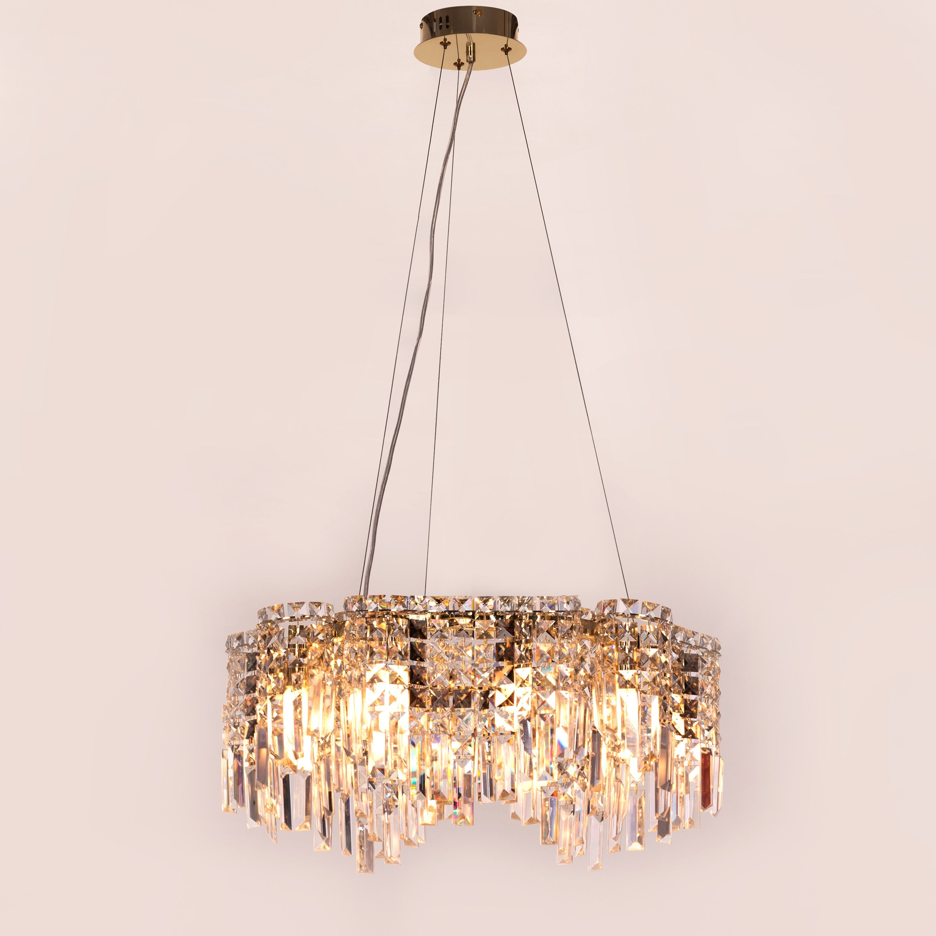 Through The Fire (Round, Gold) Crystal Chandelier