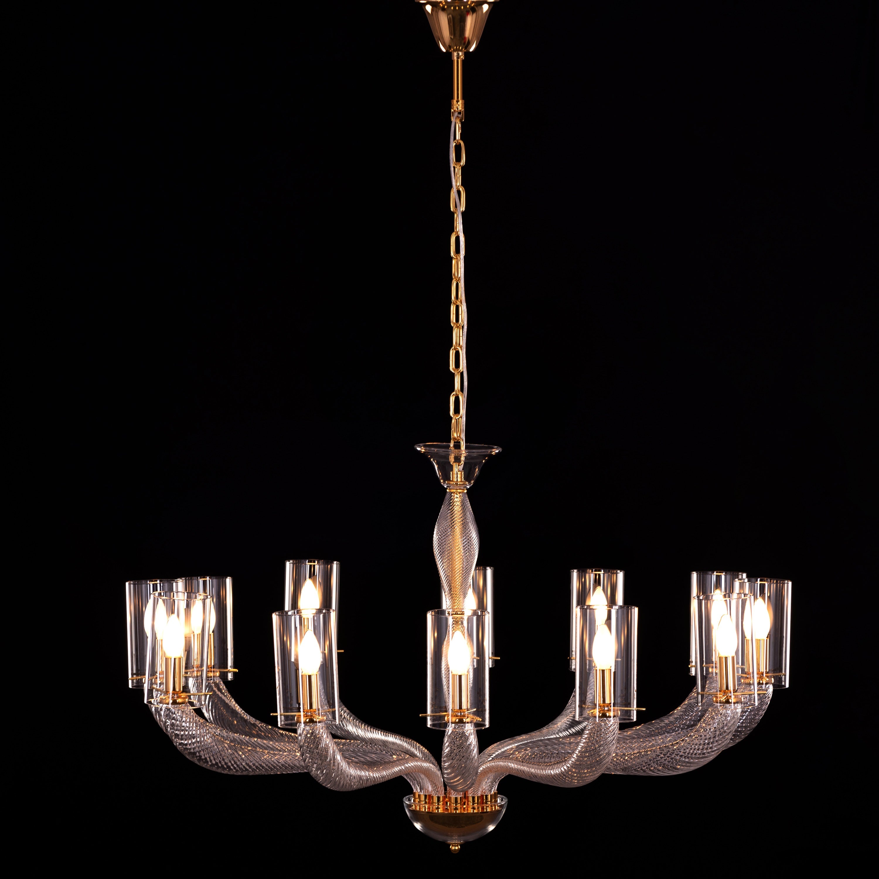 Midnight In Paris (Large, Gold) Glass Chandelier