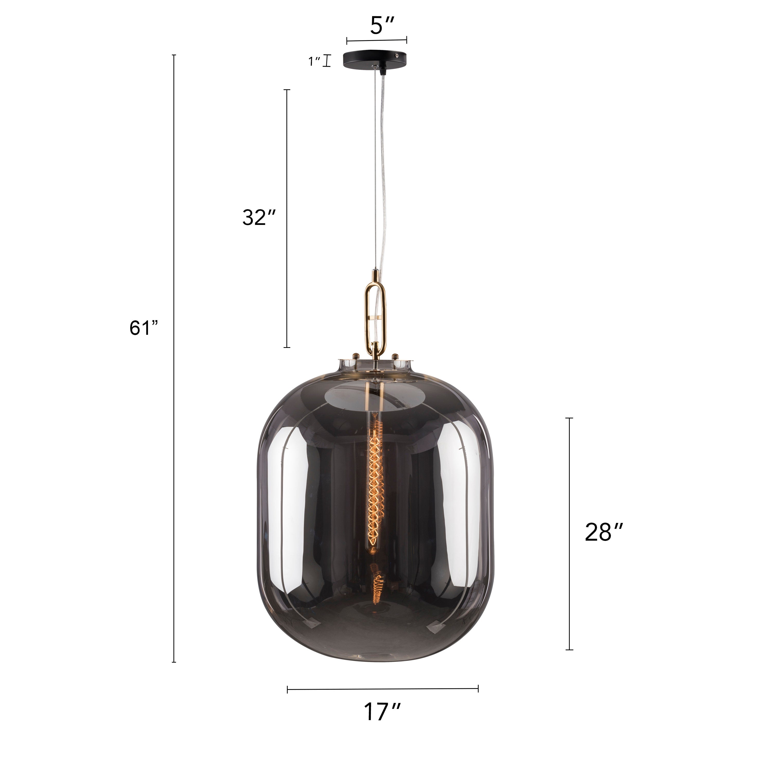 Hooked On You (71 cm, Smokey Grey) Glass Pendant Light