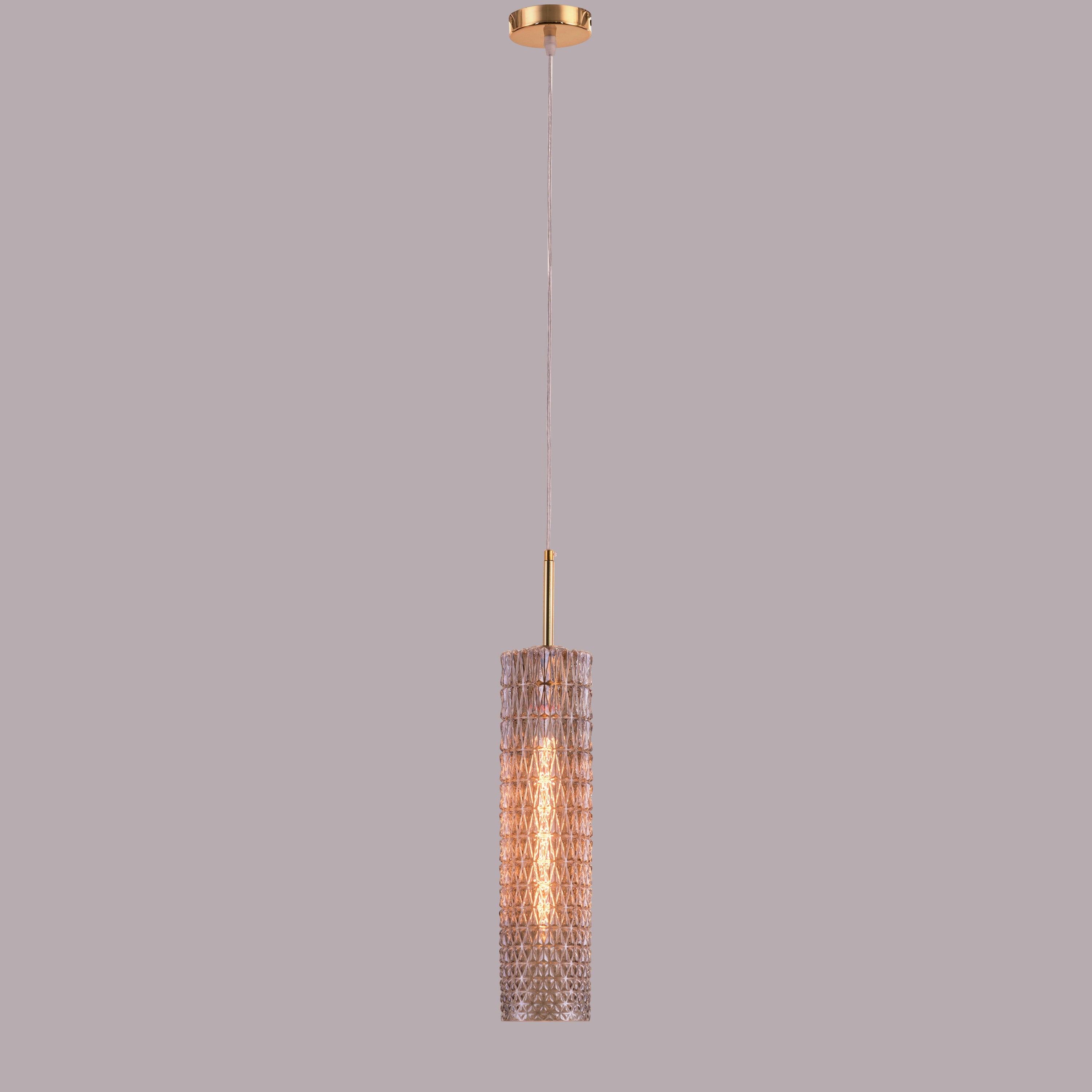 Drops Of Dew (Amber) Textured Glass Pendant Light