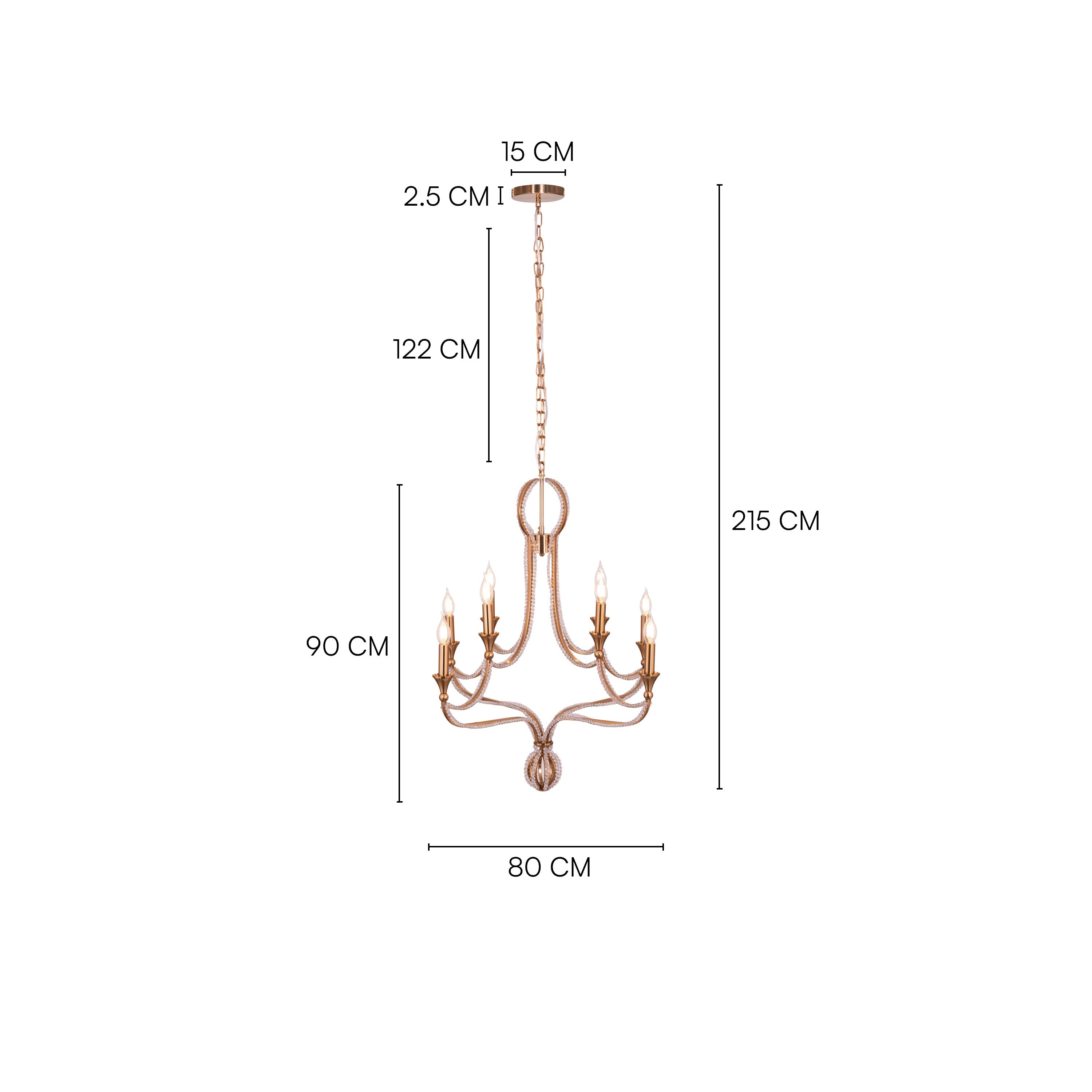 Follow Your Muse (Large, Gold) Crystal Chandelier