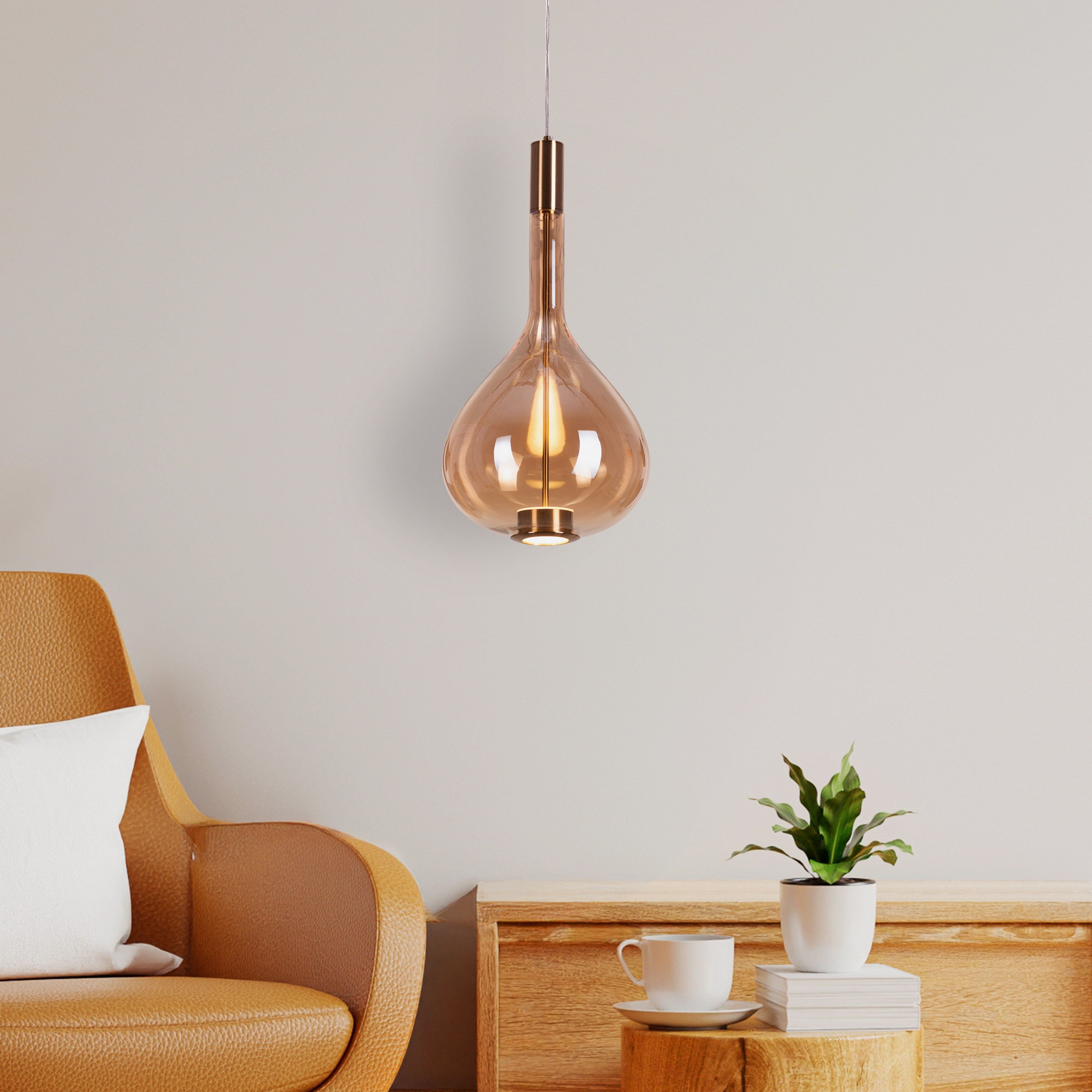 You Own It (Amber, Built-In LED) Glass Pendant Light