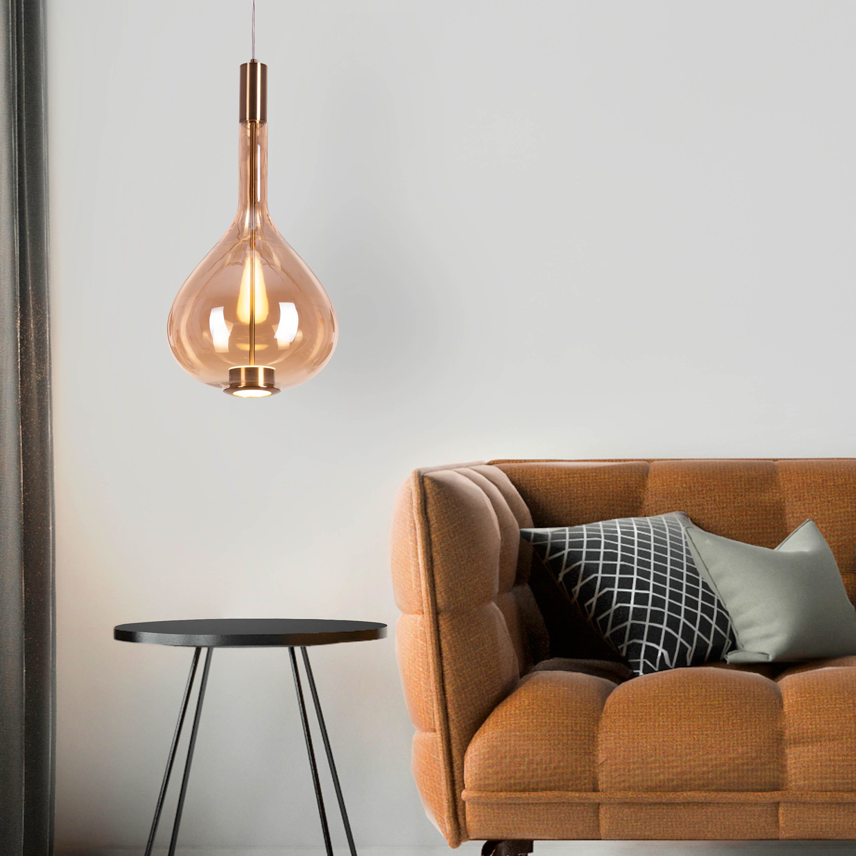 You Own It (Amber, Built-In LED) Glass Pendant Light