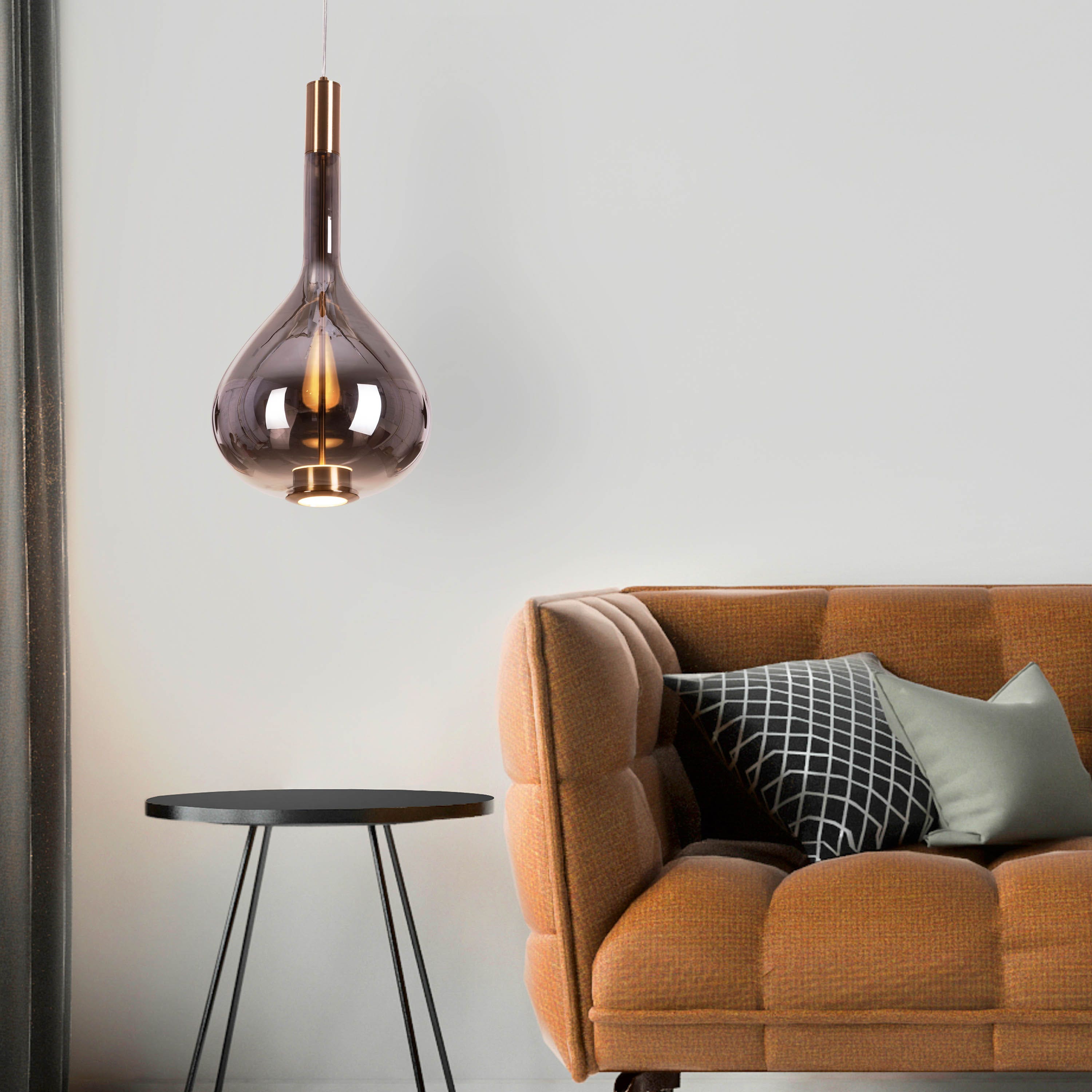 You Own It (Smokey Grey, Built-In LED) Glass Pendant Light