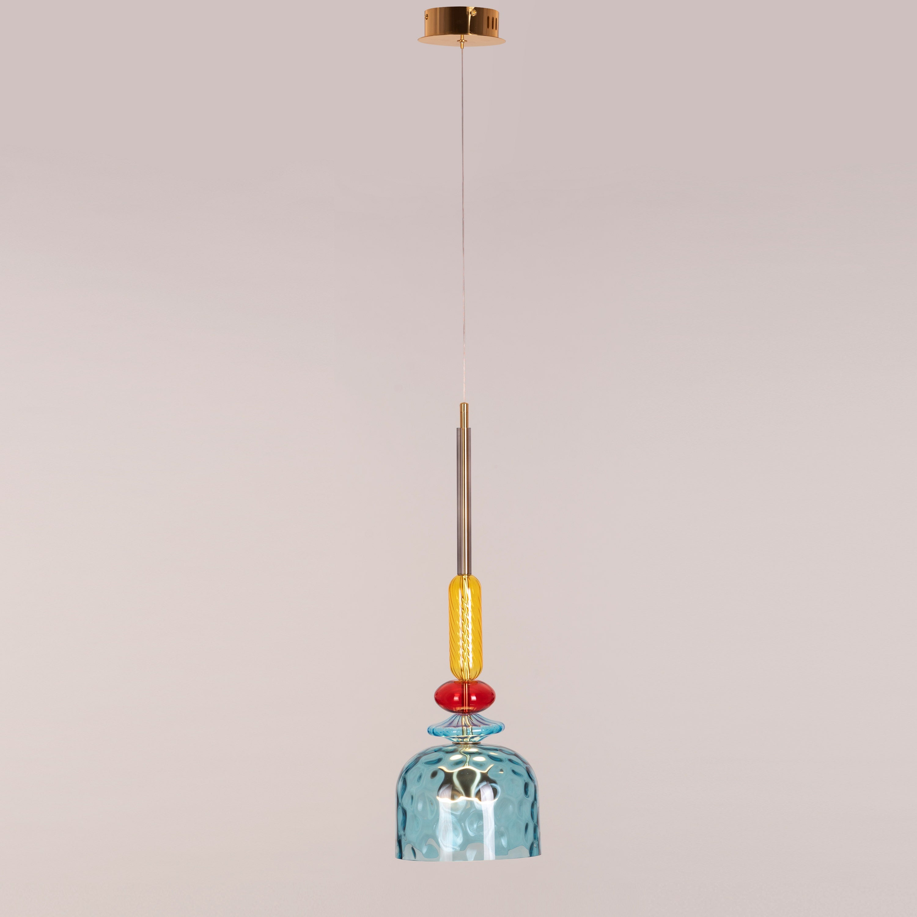 Hawaiian Cocktail (Blue, Built-In LED) Glass Pendant Light