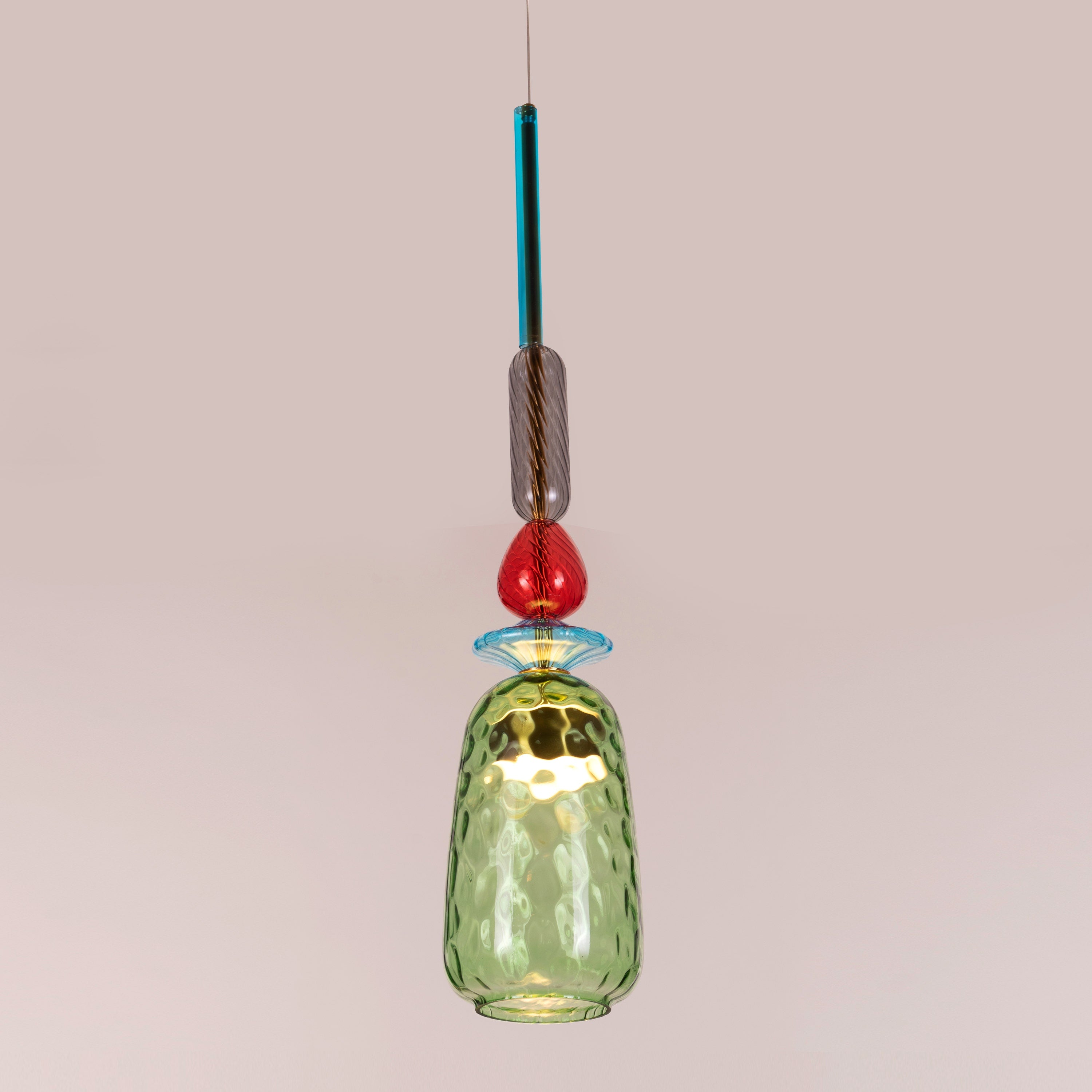 Forbidden Fruit (Green, Built-In LED) Glass Pendant Light