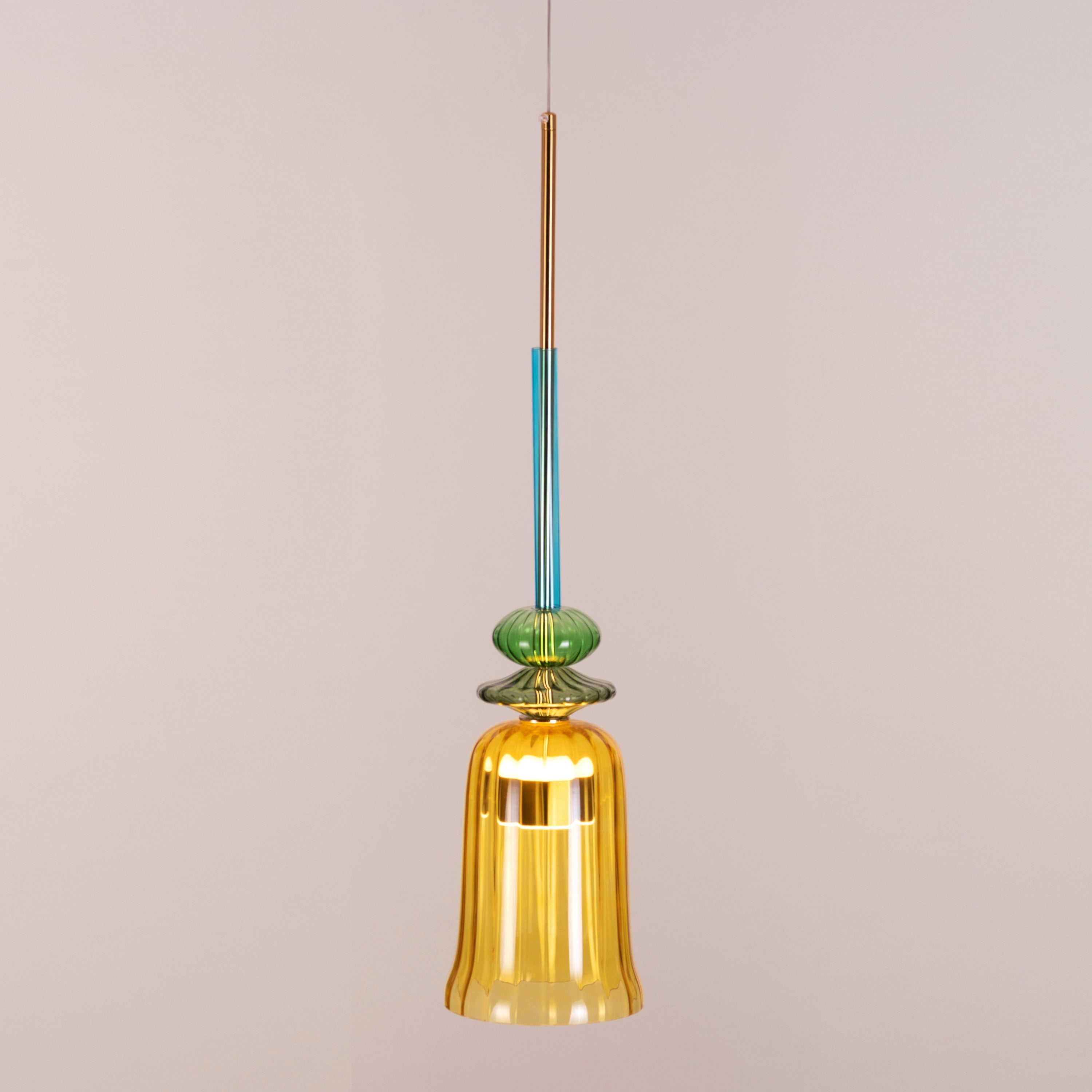 Tropical Treat (Gold, Built-In LED) Glass Pendant Light