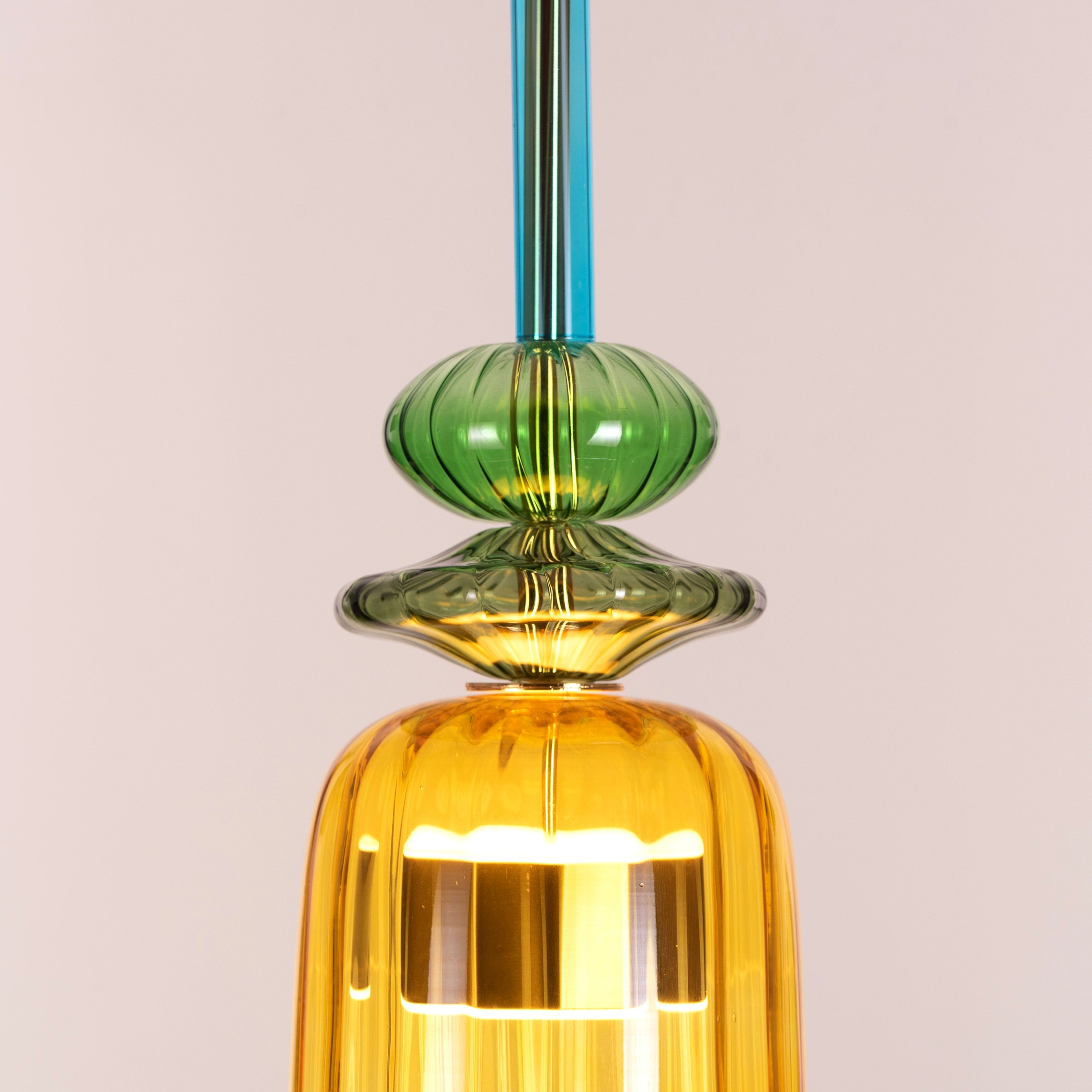 Tropical Treat (Gold, Built-In LED) Glass Pendant Light