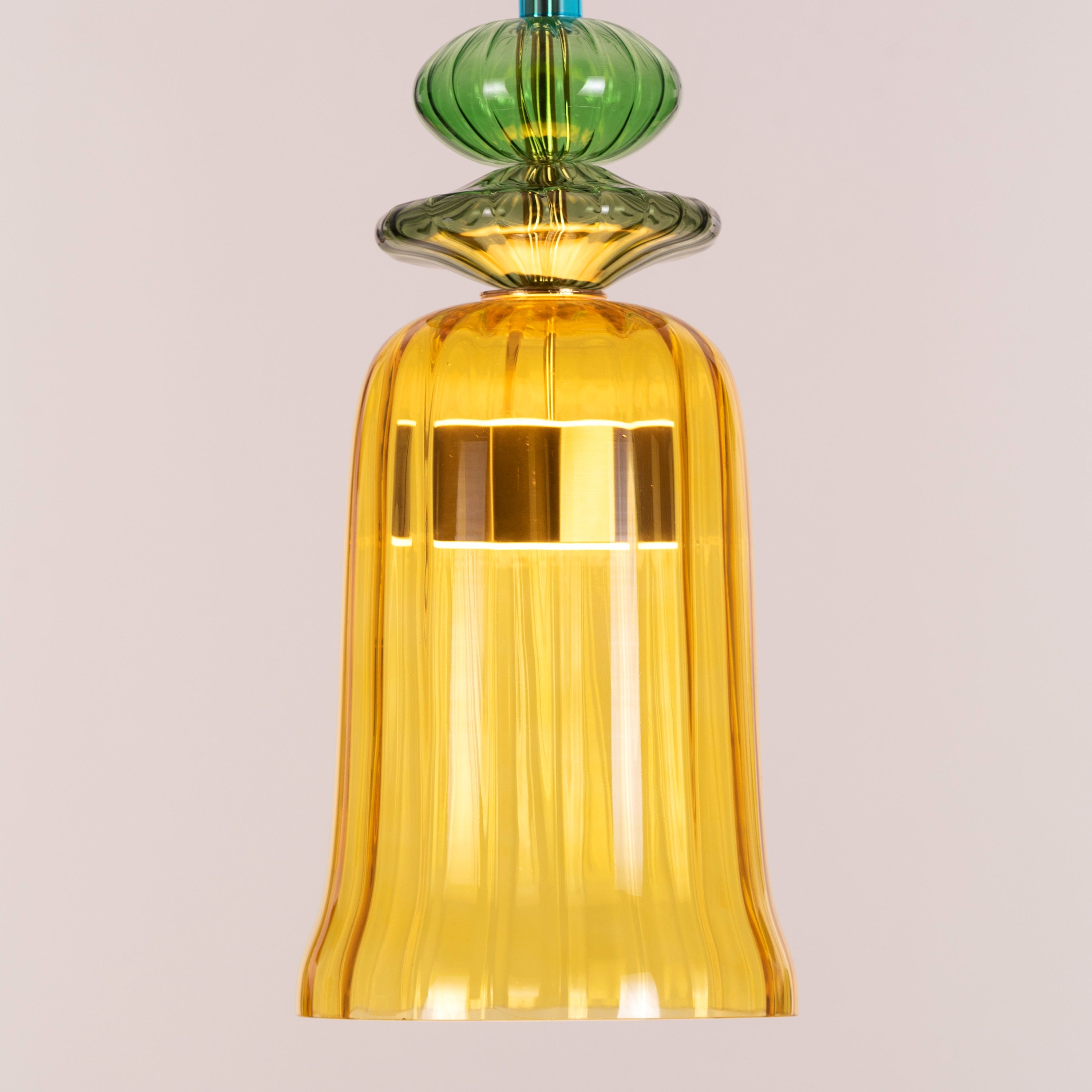 Tropical Treat (Gold, Built-In LED) Glass Pendant Light