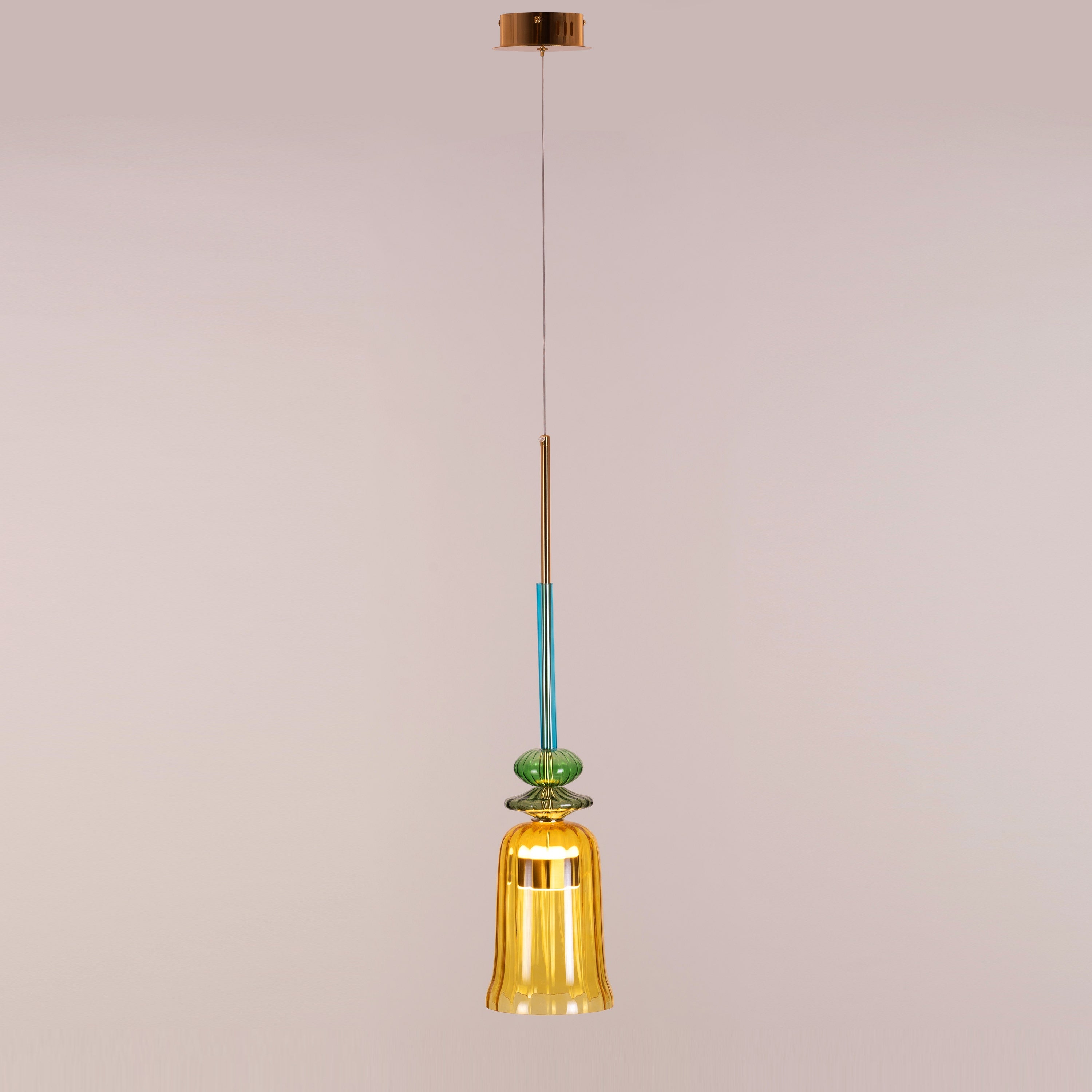 Tropical Treat (Gold, Built-In LED) Glass Pendant Light
