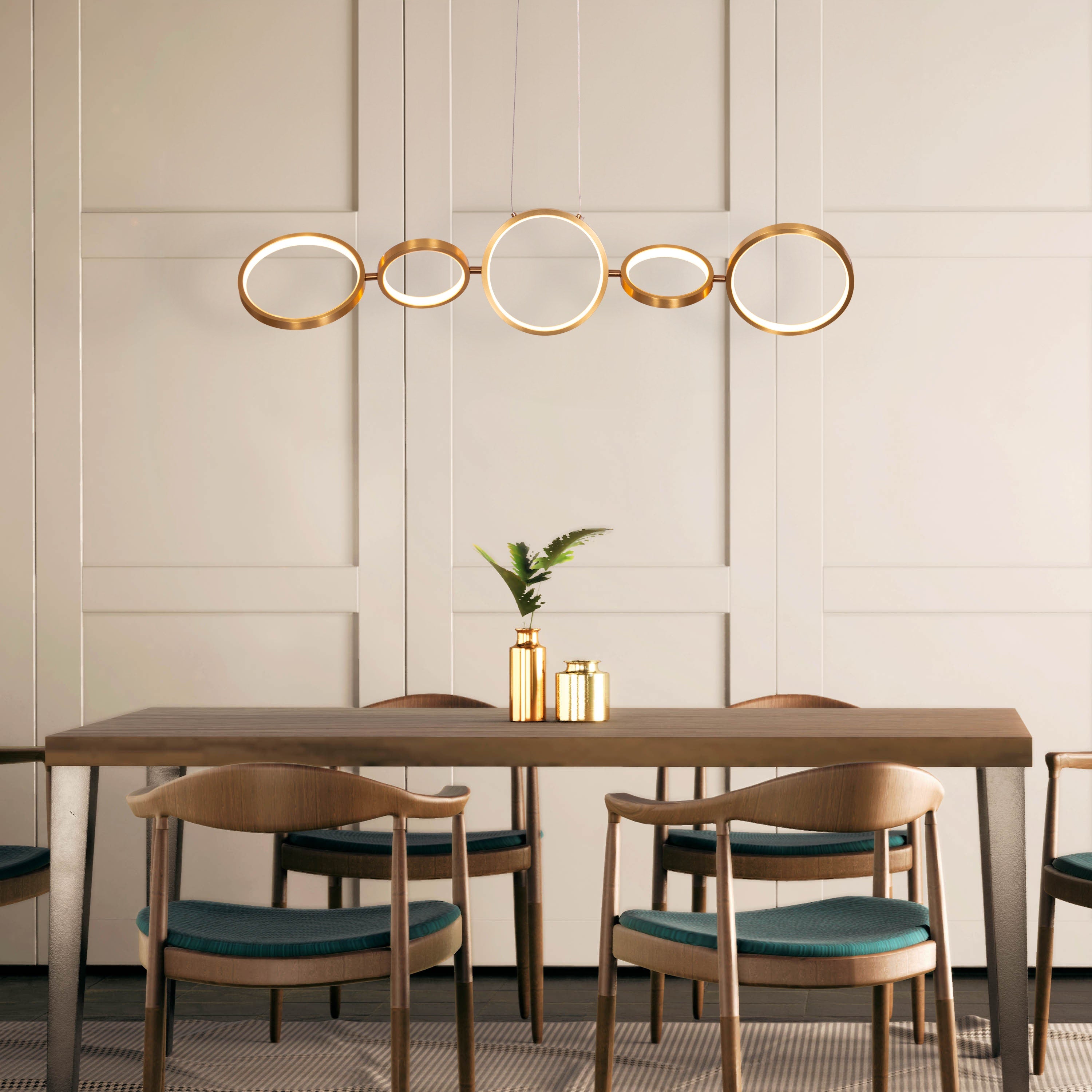 How We Play (Large, Gold, Dimmable LED with Remote Control) Chandelier