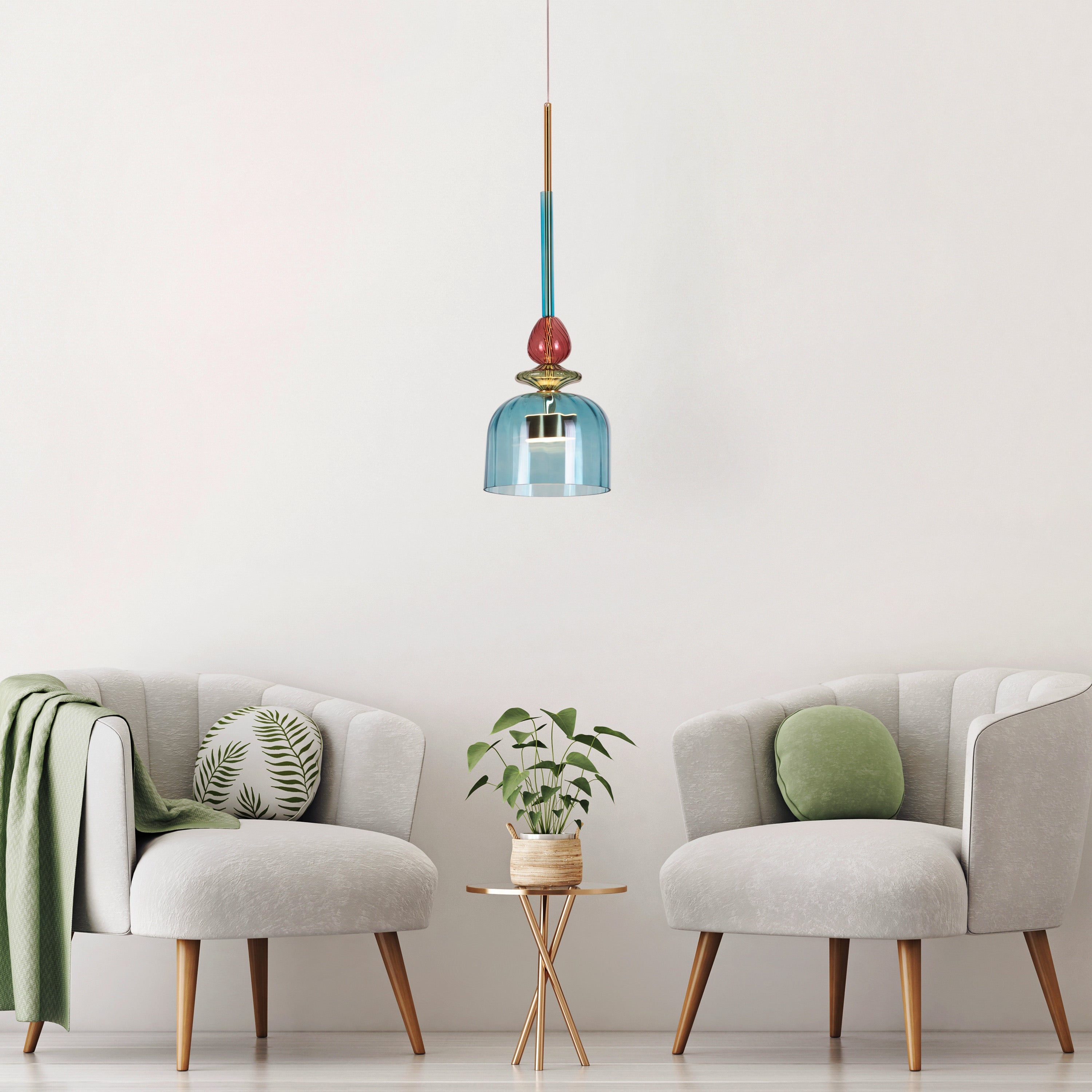 Paradise Blues (Built-In LED) Glass Pendant Light