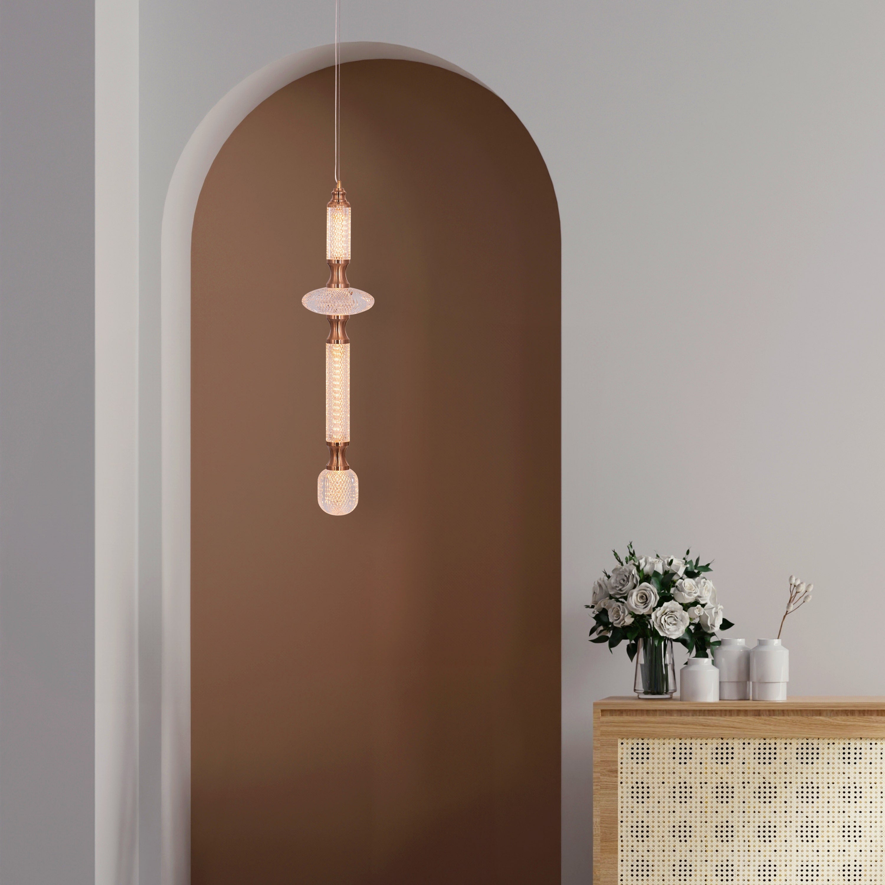 Awake At Dawn (Gold, Dimmable LED with Remote Control) Pendant Light