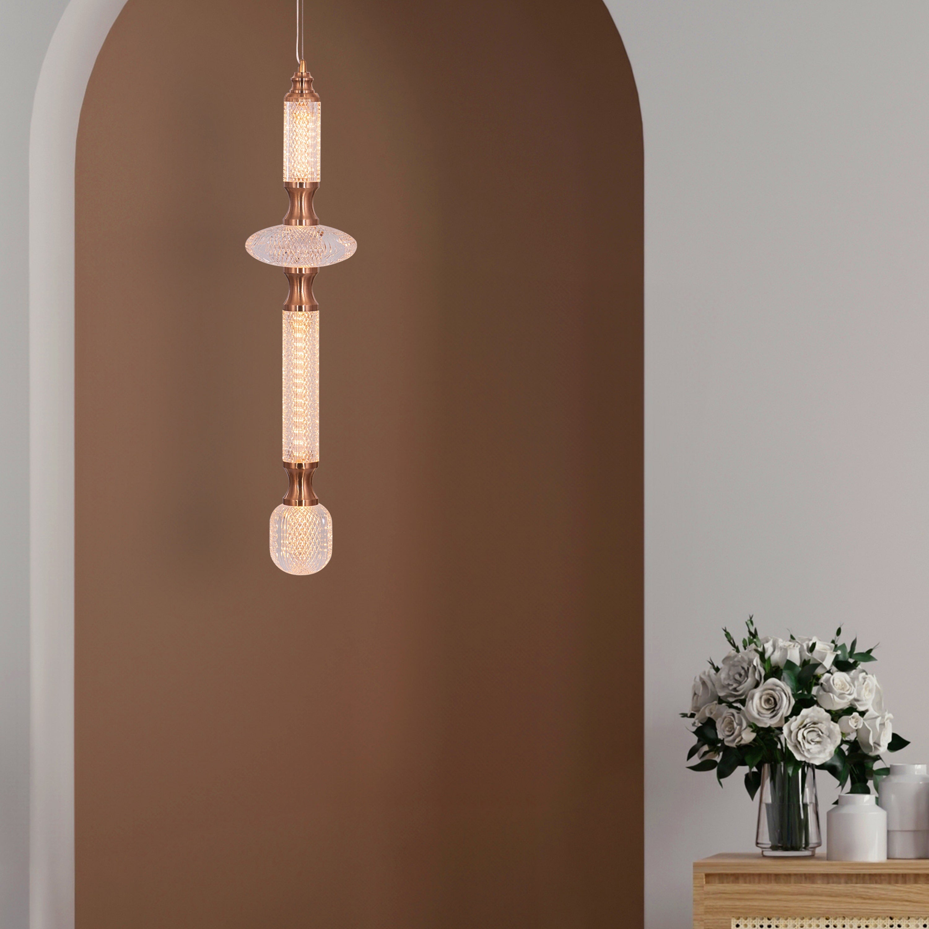 Awake At Dawn (Gold, Dimmable LED with Remote Control) Pendant Light