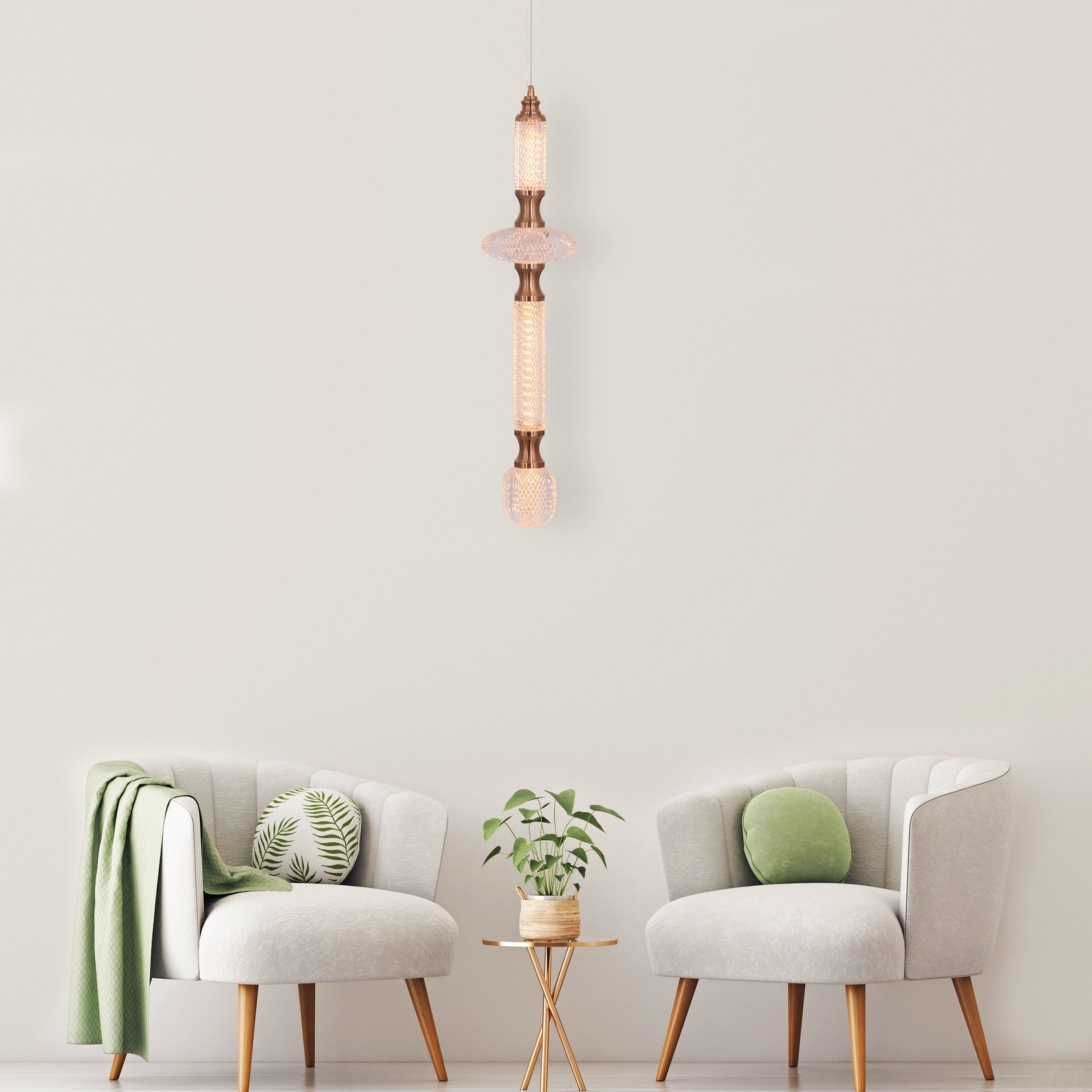 Awake At Dawn (Gold, Dimmable LED with Remote Control) Pendant Light